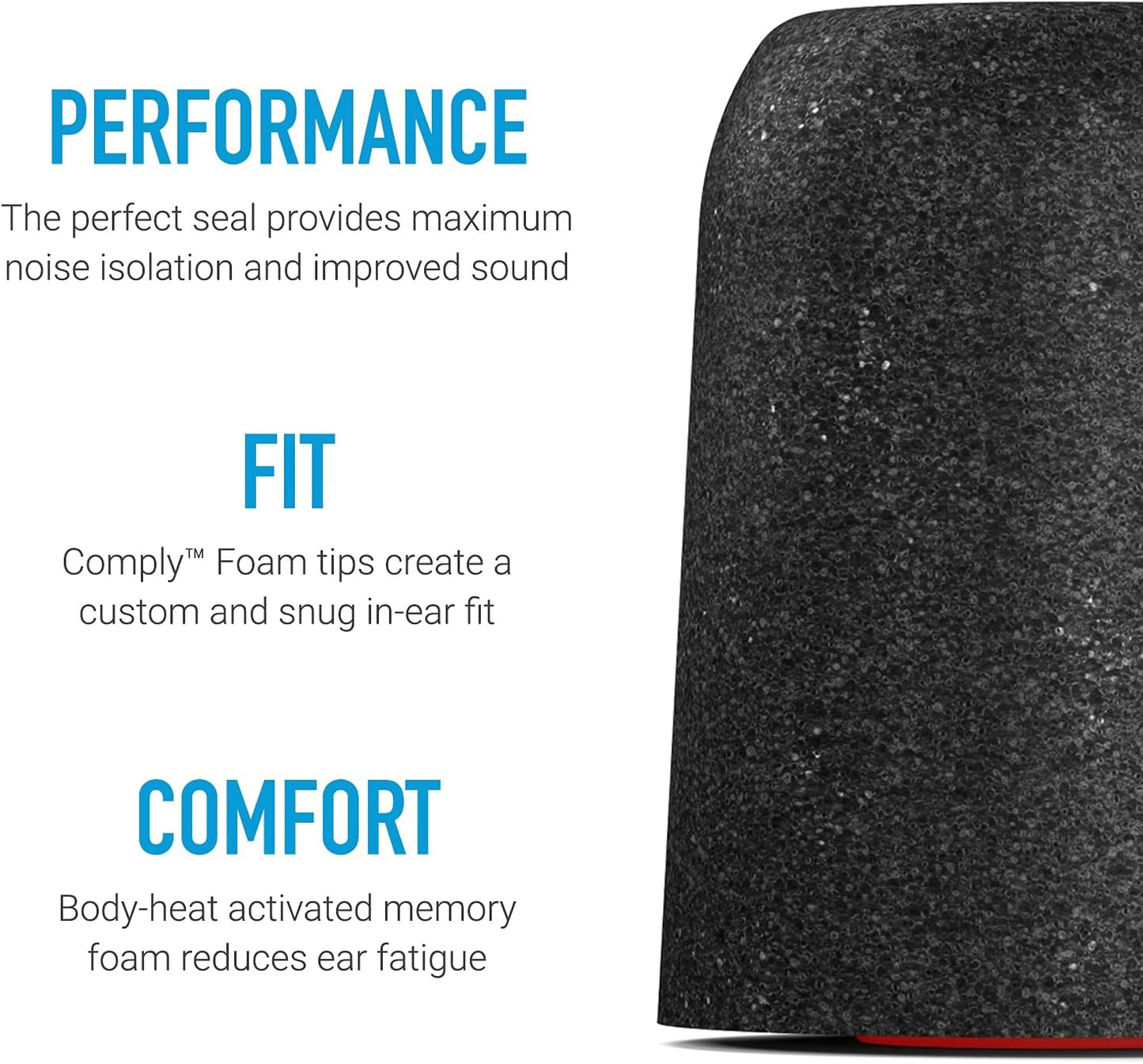 Comply P-Series | Memory Foam Replacement Ear Tips Designed for Etymotic, NuForce, ISOtunes PRO, Q-Jays, & More | Superior Noise Isolation, Ultimate Comfort, Secure Fit | Black, Medium (3 Pairs)