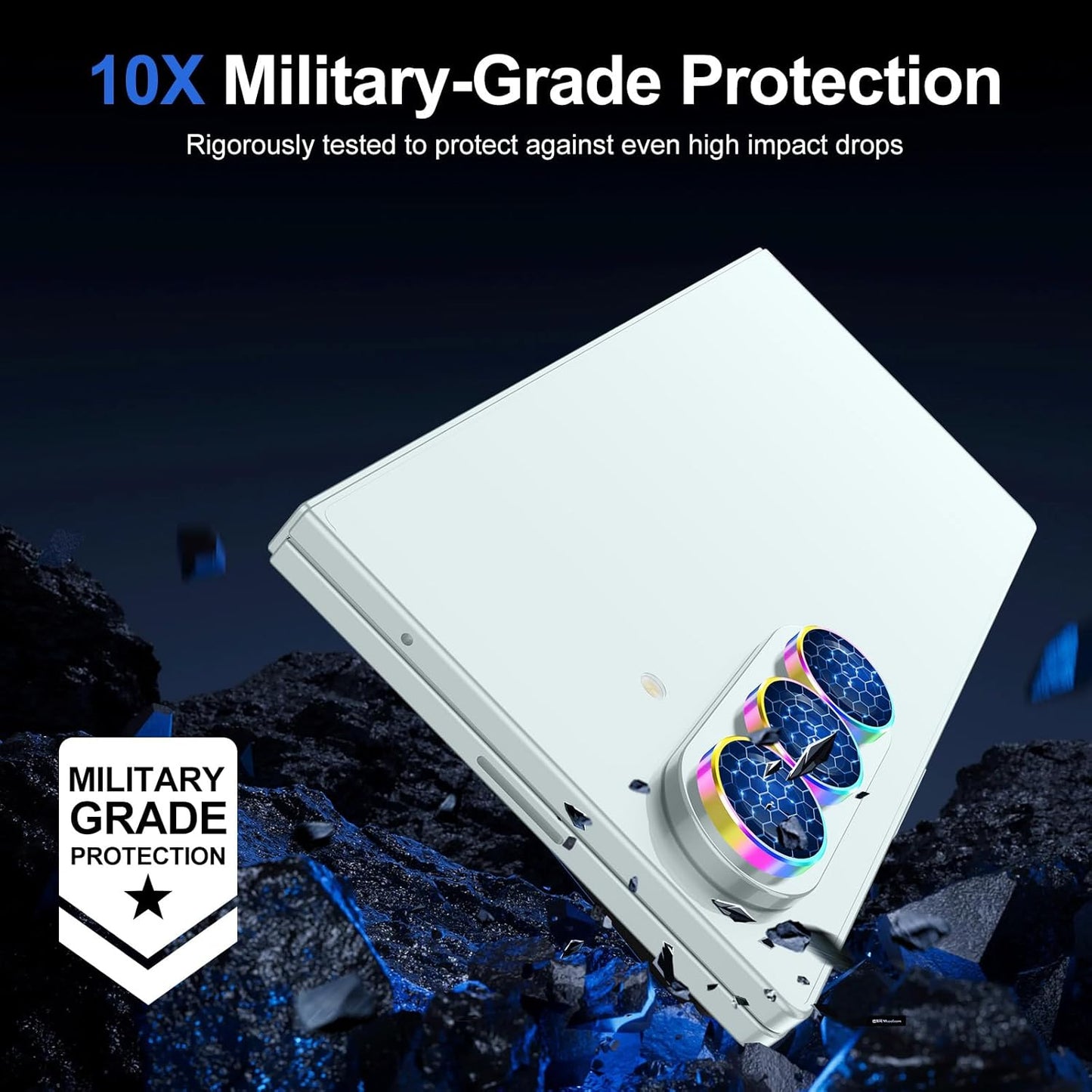 for Samsung Galaxy Z Fold 7 Camera Lens Protector, Individual Metal Ring Tempered Glass Lens Cover, [Strong Adsorption] Scratch Resistant Ultra-Thin HD Clear Lens Cover, 1 Set-Colorful Ring