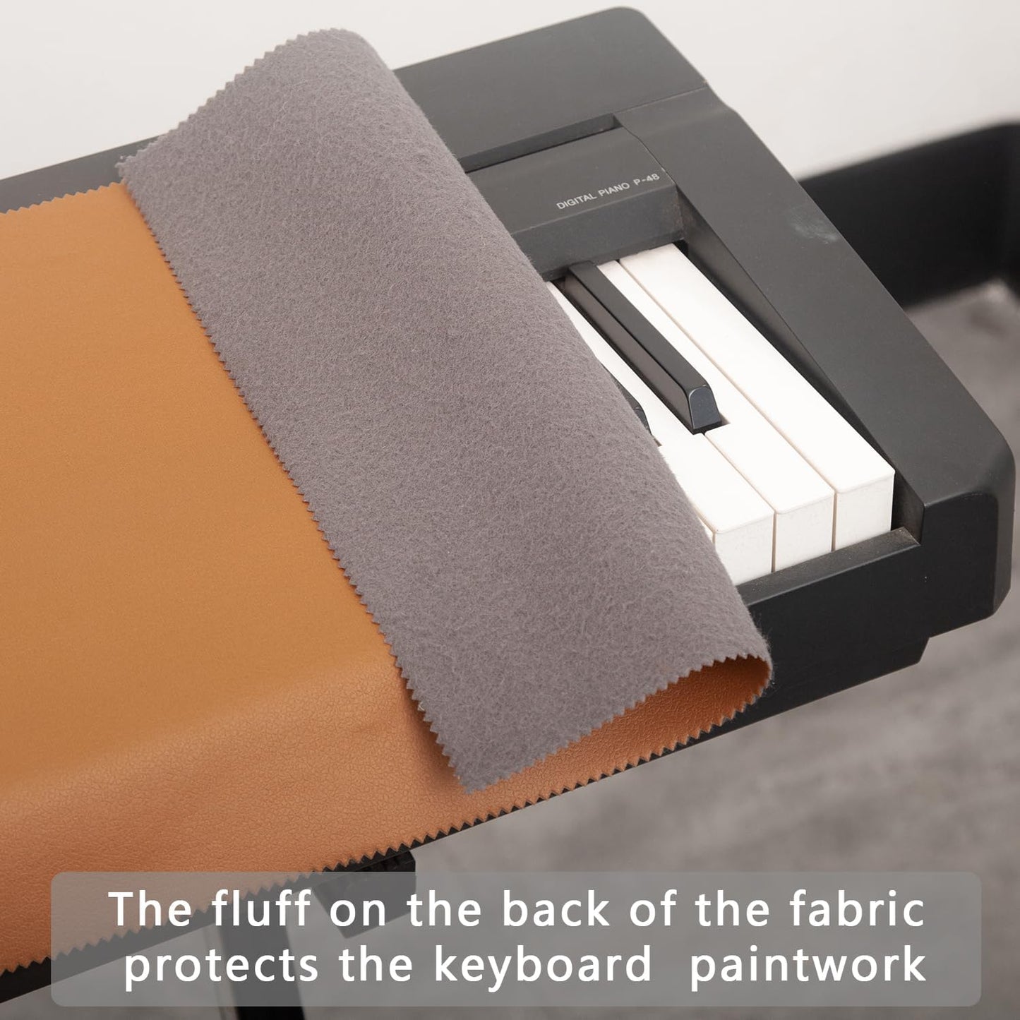 Keyboard Piano Cover, Digital Piano Dust Cover, Light Luxury Soft and Premium Surface, Thickening Electronic Organ Covering Keyboard Update Encasement (Brown)