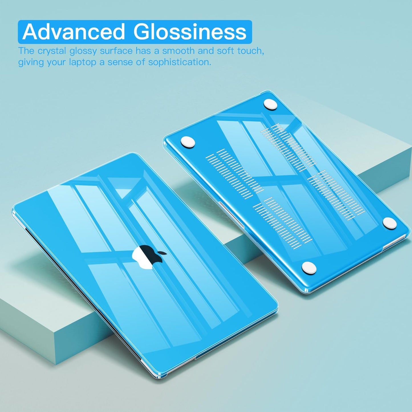 CISSOOK Compatible with MacBook Air 13.6 inch Case 2022 2024 2025 Release Model A268 A3113 A3240 with Touch ID, Laptop Hard Shell Case with Keyboard Cover for Mac Air 13.6 M2 M3 M4, Sky Blue