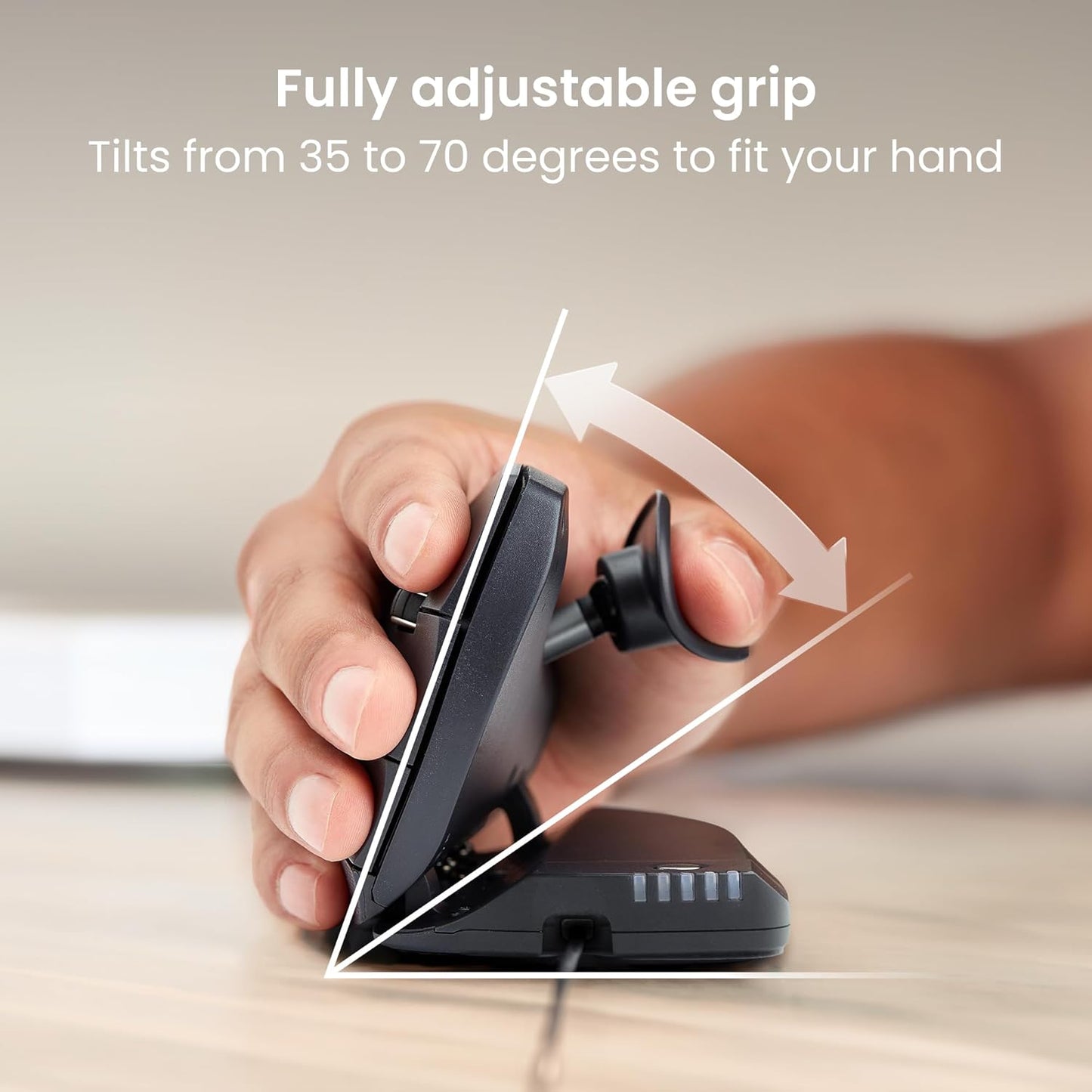 Contour Unimouse Ergonomic Vertical Mouse – Adjustable 35°-70° Angle, Customizable Thumb Rest, Wired, 6 Programmable Buttons, Ideal for All Day Comfort, Carpal Tunnel and Pain Relief