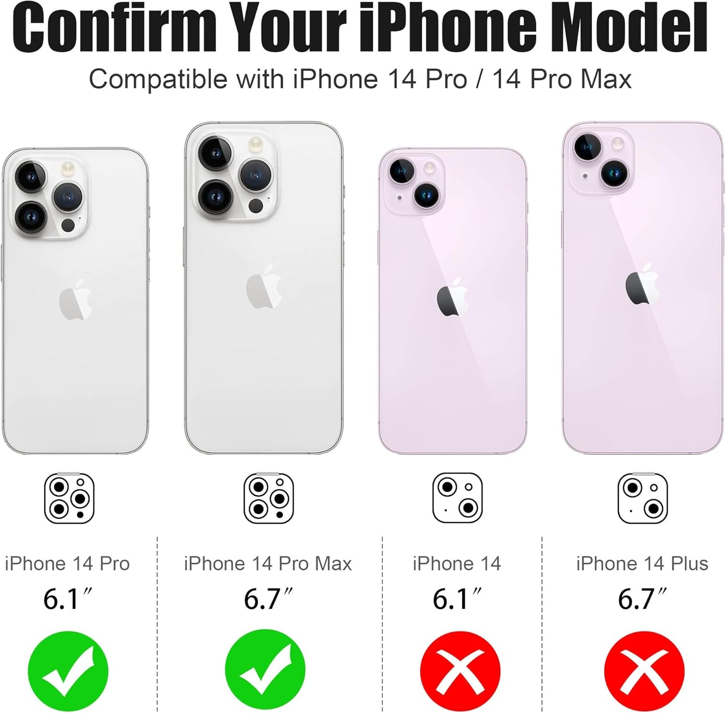 AGVEE 3+3 6 Pack for iPhone 14 Pro 6.1" / 14 Pro Max 6.7" Camera Lens Cover Protector, Bling Diamond & Bling Glitter Metal Ring 9H Tempered HD Glass Camera Cover Protector Film, Bling-Rose