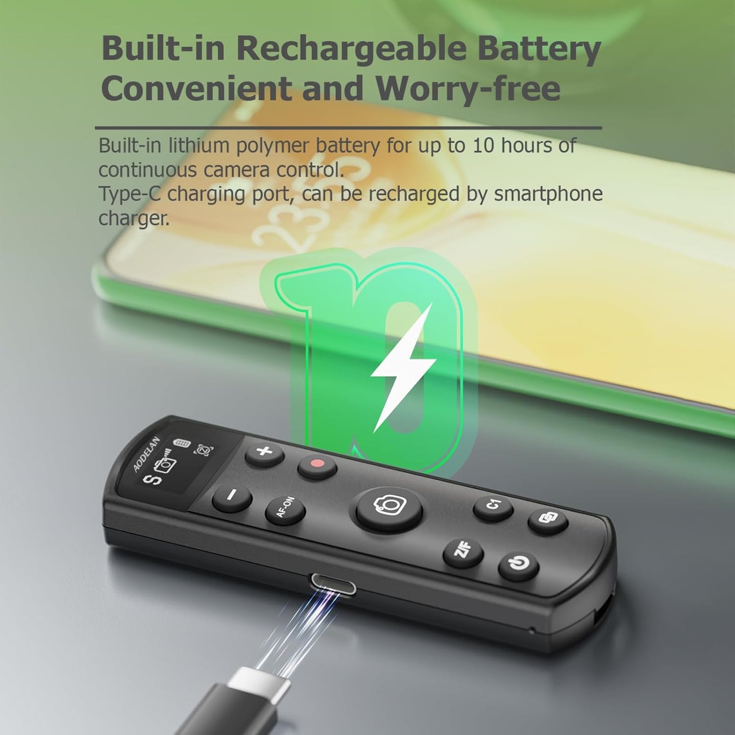 for Sony Camera Wireless Remote Control,Rechargeable Shutter Release with OLED Screen for Sony ZV-1,ZV-E10, A6400, A6700, A7C,A7III,A7IV,RX100 VII, DSC-RX0 II,DSC-RX100 VII, Replace RMT-P1BT