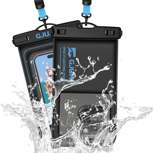 2 Pack Floating Waterproof Phone Pouch, Up to 8.3" IP68 Cellphone Dry Bag Compatible for iPhone 16 15 14 13 Pro Max Samsung Galaxy, Essential for Beach Cruise Ship (Blue*2)
