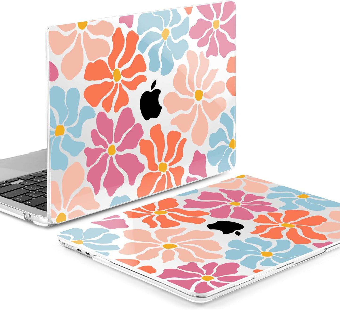 MEEgoodo Case for MacBook Air M4/M3/M2 13.6 inch 2025 2024 2022, Fit Model A3240 A3113 A2681, Compatible with MacBook Air 13 inch, Laptop Hard Shell Case with Keyboard Cover, Minimalist Style Floral