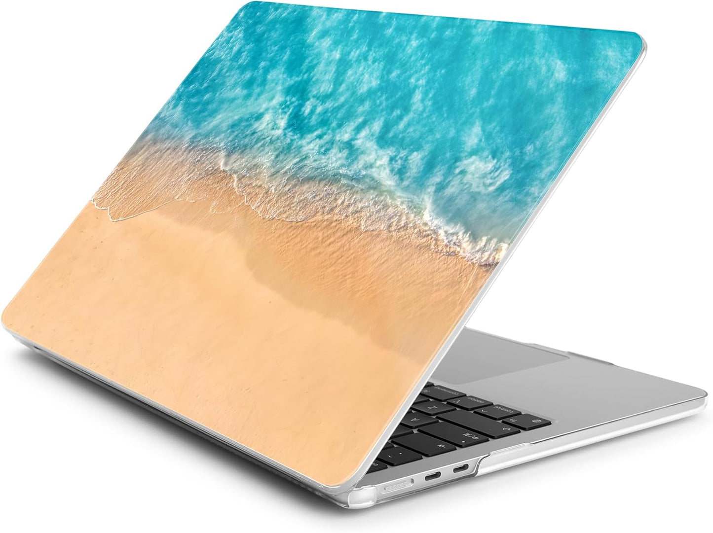 Batianda Premium Case for New MacBook Air 15 inch 2025 M4 2024 2023 with M3 M2 Chip Model A3114 A2941, Designed Protective Plastic Hardshell & Keyboard Cover & Screen Protector, Beach