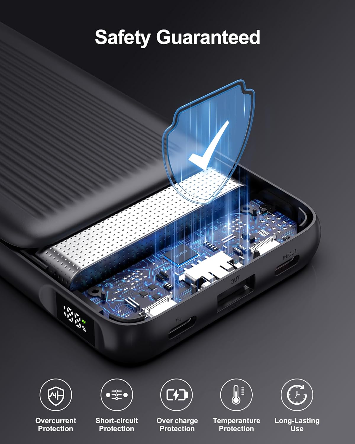 2-Pack 10000mAh Power Bank Fast Charging, 22.5W Compact USB C Portable Charger with 2 Outputs & 2 Inputs, LED Display Battery Pack Compatible with iPhone Samsung iPad Tablets, Blue & Pink