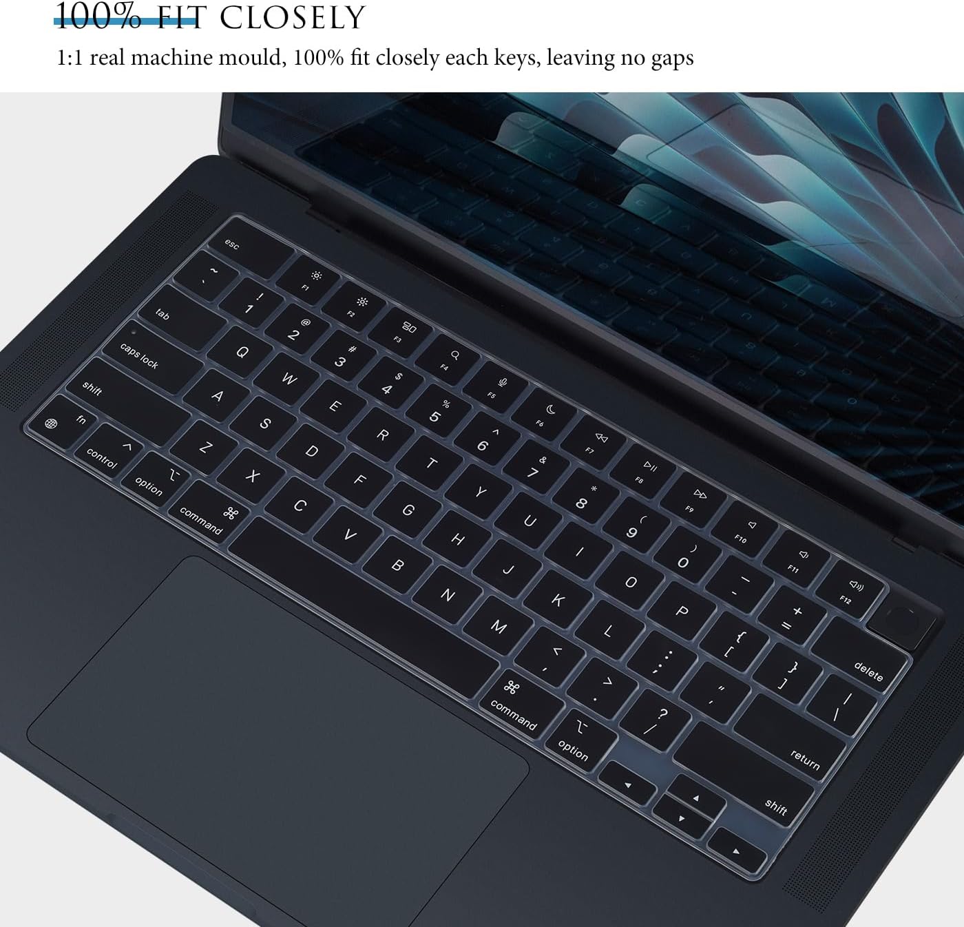 Keyboard Cover for 2025 2024 2023 MacBook Air 15.3 inch M4 M3 M2 Chip A3241 A3114 A2941,Apple MacBook Air 13.6 inch A3240 A3113 A2681 Keyboard Skin Protector