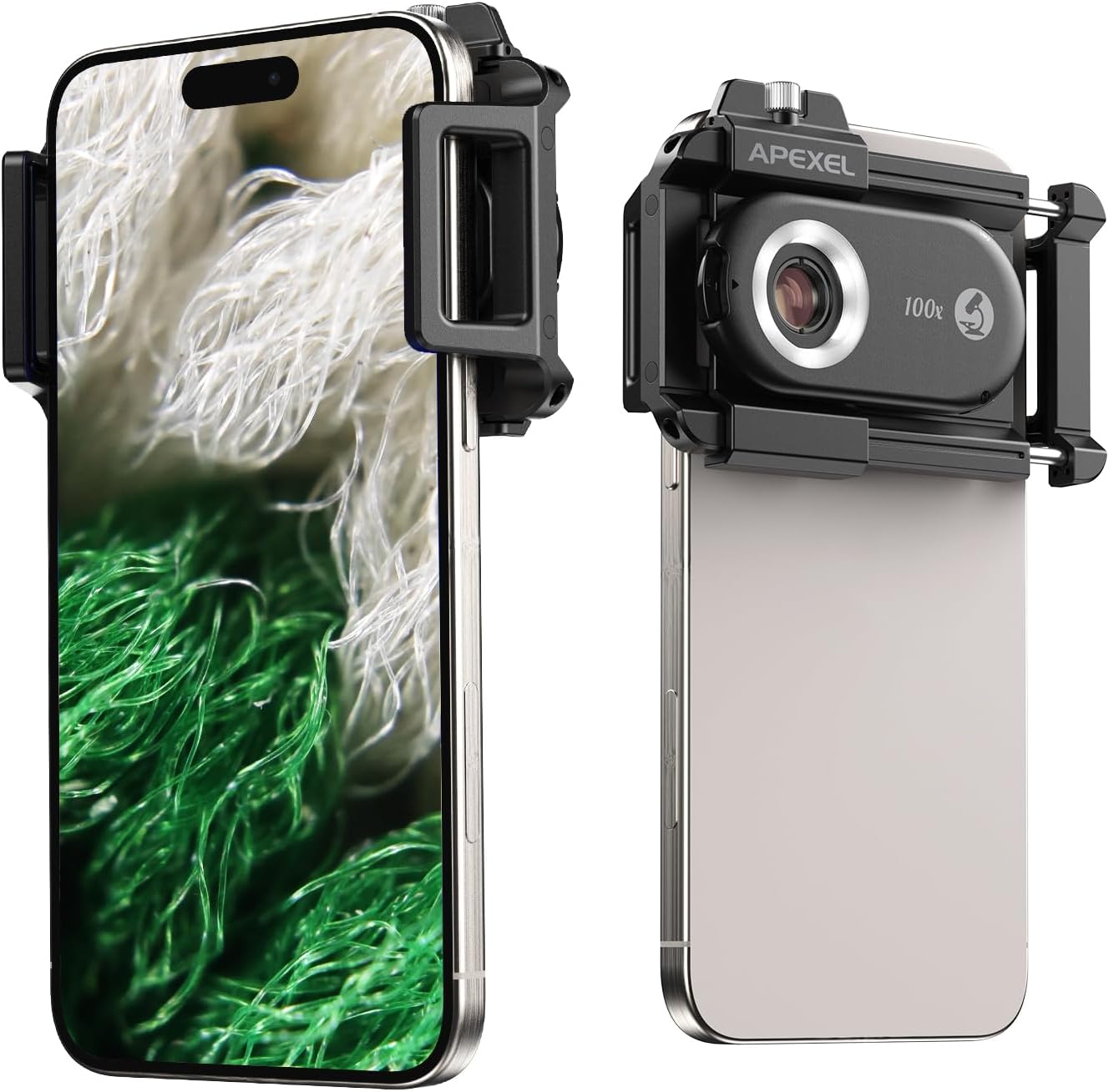 APEXEL Phone Microscope Lens, 100X Phone Micro Lens Nano Zoom for Android/iPhone With LED UV Light/CPL/Universal Clip, Mini Pocket Digital Microscope, Portable Smartphone micro lens Camera Attachments