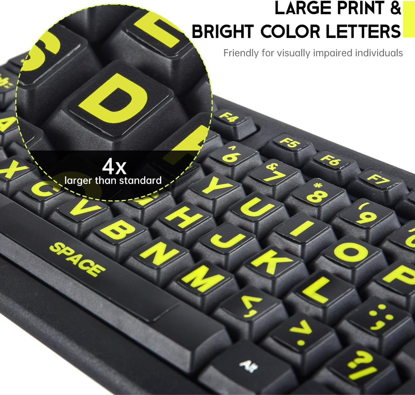 English Keyboard Stickers Full Size Universal PC Computer Laptop Desktop Replacement - QWERTY Alphabet for Full Size Keyboards - 1PCS