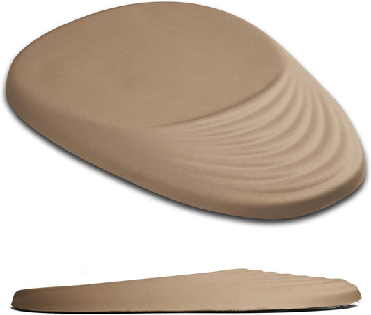 Ergonomic Mouse Pad Wrist Support, Mouse Pad with Wrist Rest, Entire Memory Foam & Non-Slip PU Base MousePads with Stepped-Wedge Design for Pain Relief, Desk, Office, Home, Beige