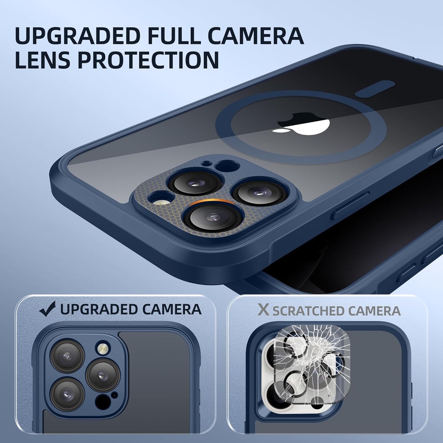 BERFY Magnetic for iPhone 16 Pro Max Case, Compatible with MagSafe, Built-in Privacy Screen Protector and Upgraded Camera Protection, Anti-Spy Full Body Shockproof Phone case for 16 Pro Max 6.9", Blue