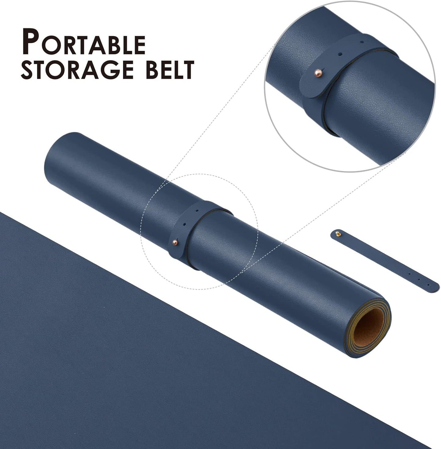 Cork Desk Mat - Small Dual-Sided Desk Pad for Office and Home - Desk Organization and Accessories - Ideal for Large Mouse Pad and Small Desk Mats on Top of Desks(Dark Blue,23.6"x 13.8")