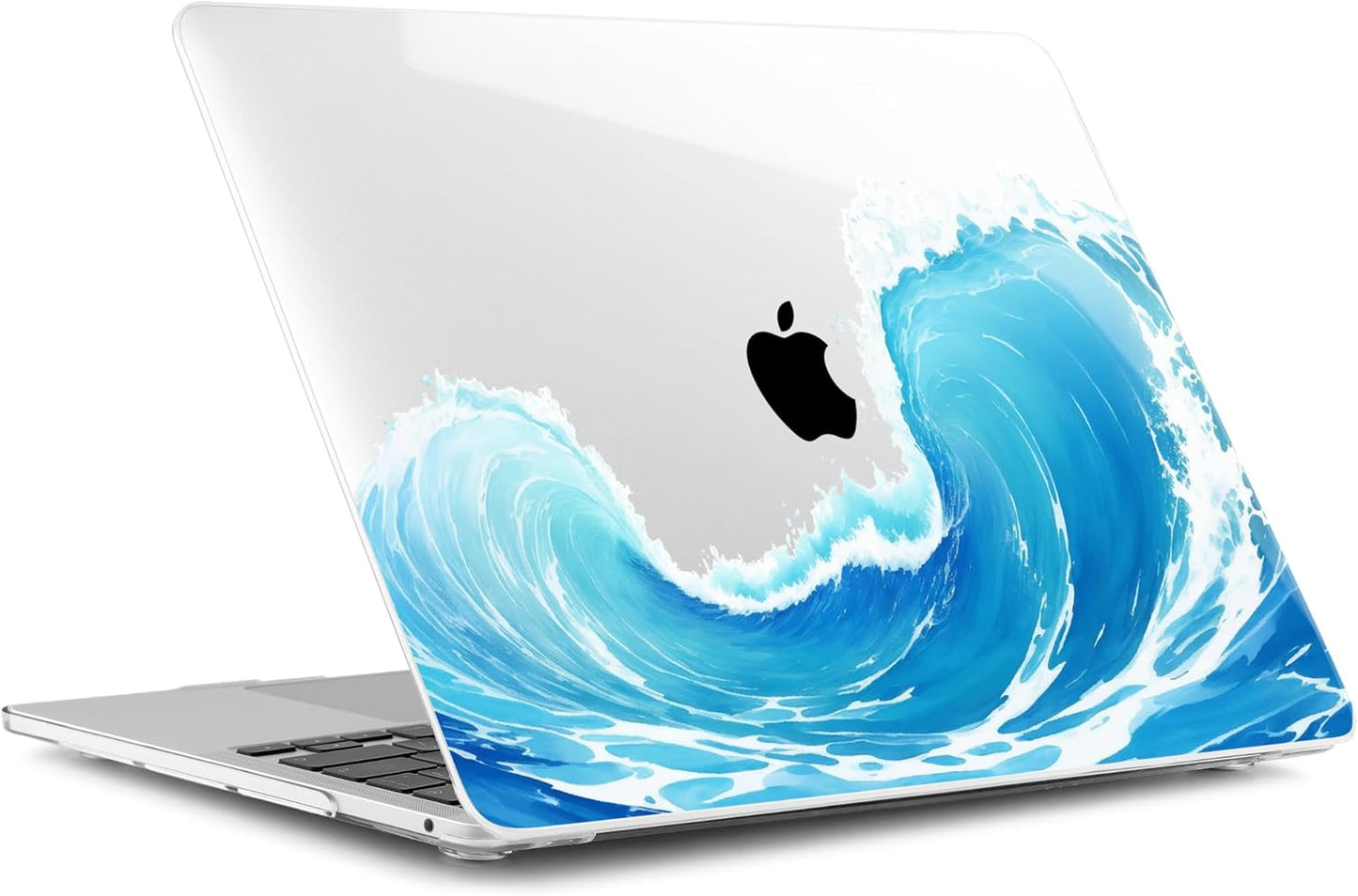 Batianda Case for M1 MacBook Air 13 Inch Model A2337 A2179 A1932 2021 2020 2019 Release,Lovely Creative Series Design Hard Shell with Keyboard Cover & Screen Protector, Blue Waves