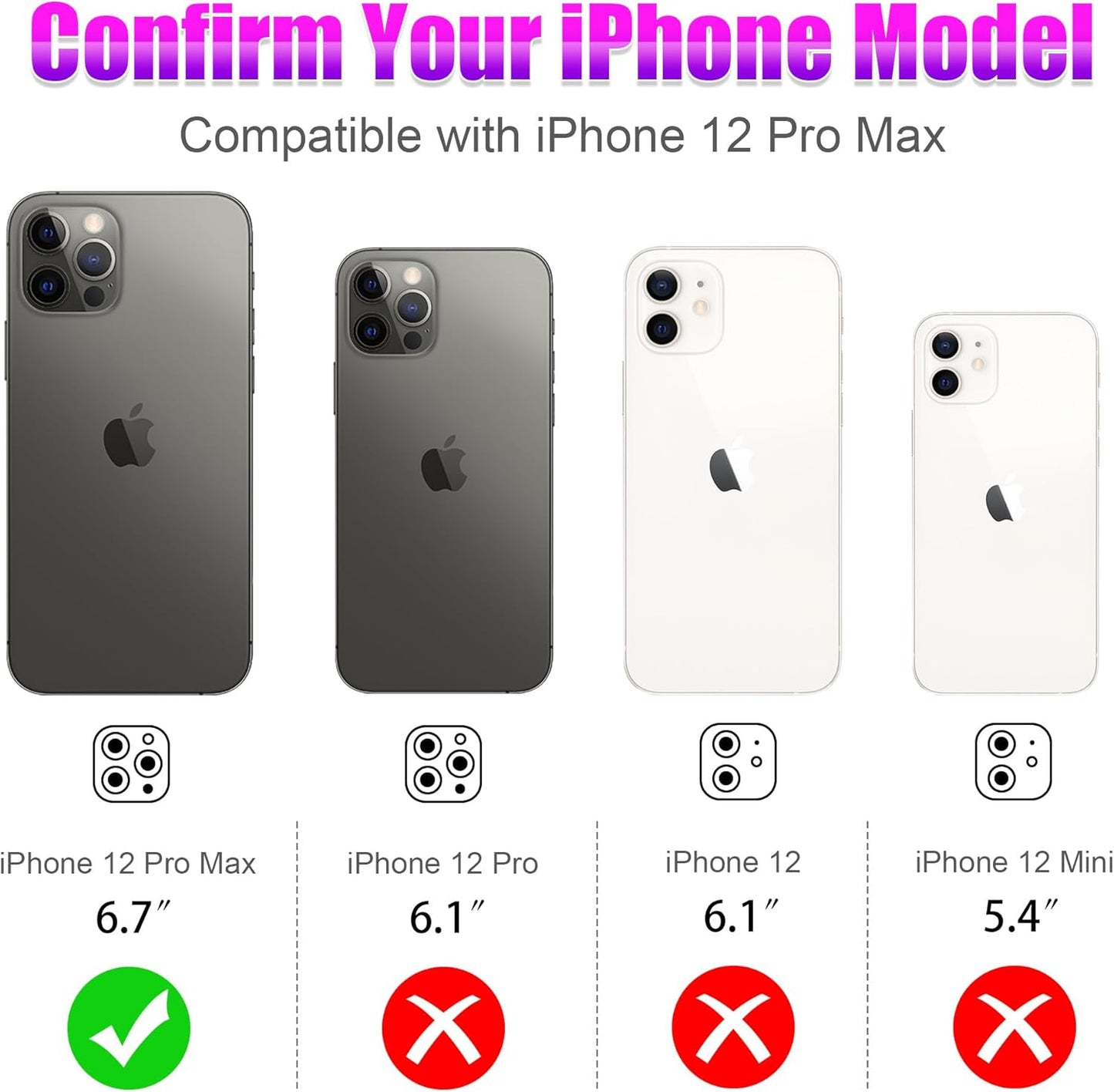 AGVEE 3+3 6 Pack for iPhone 12 Pro Max 6.7" Camera Lens Cover Protector, Bling Diamond & Bling Glitter Metal Ring 9H Tempered HD Glass Camera Cover Protector Film, Bling-Black