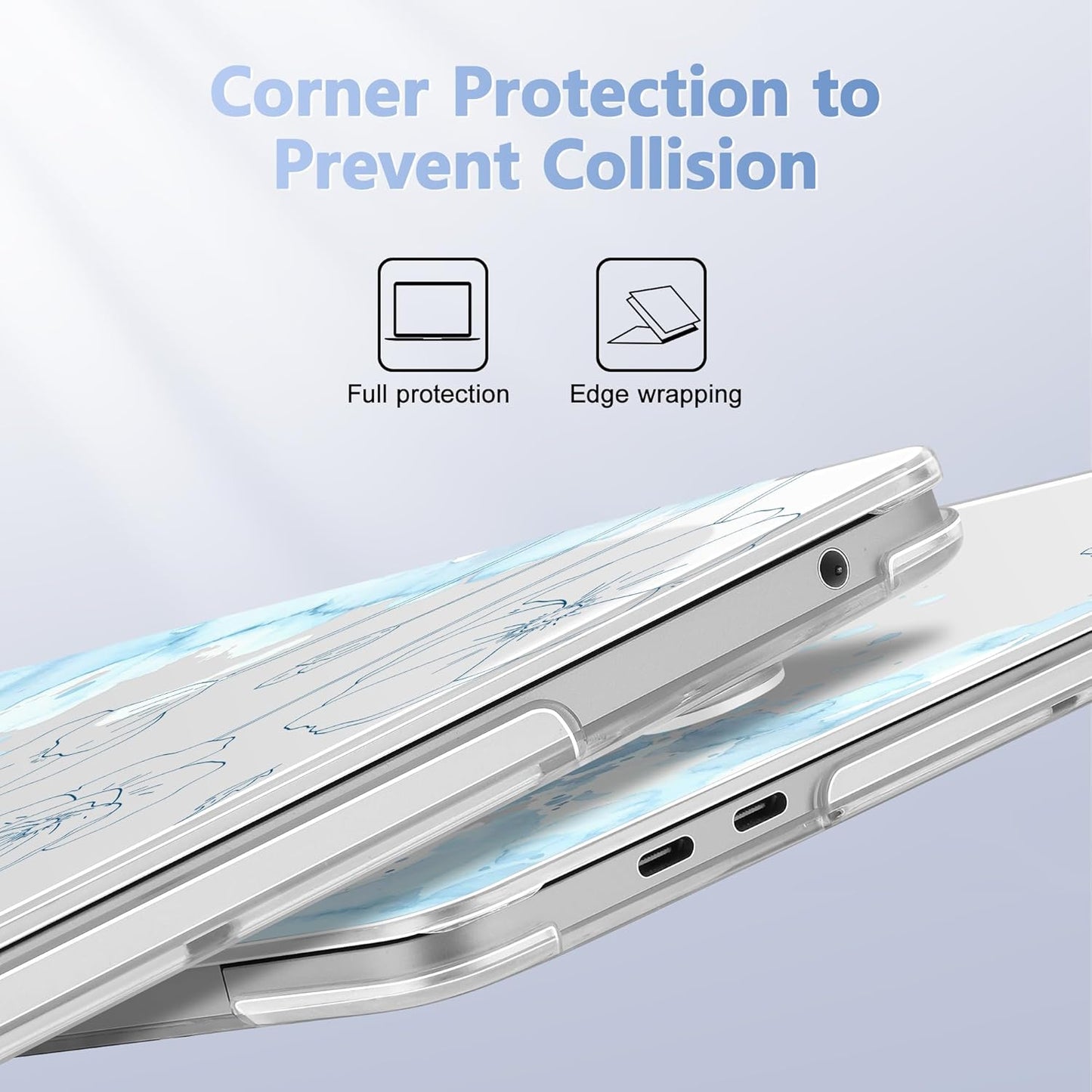 Case for MacBook Pro 13 inch with/Without Touch Bar (2016-2022, M2 A2338 M1 A2289 A2251 A2159 A1989 A1706 A1708), Hard Shell + Keyboard Cover + Dust Plug, Abstract Floral