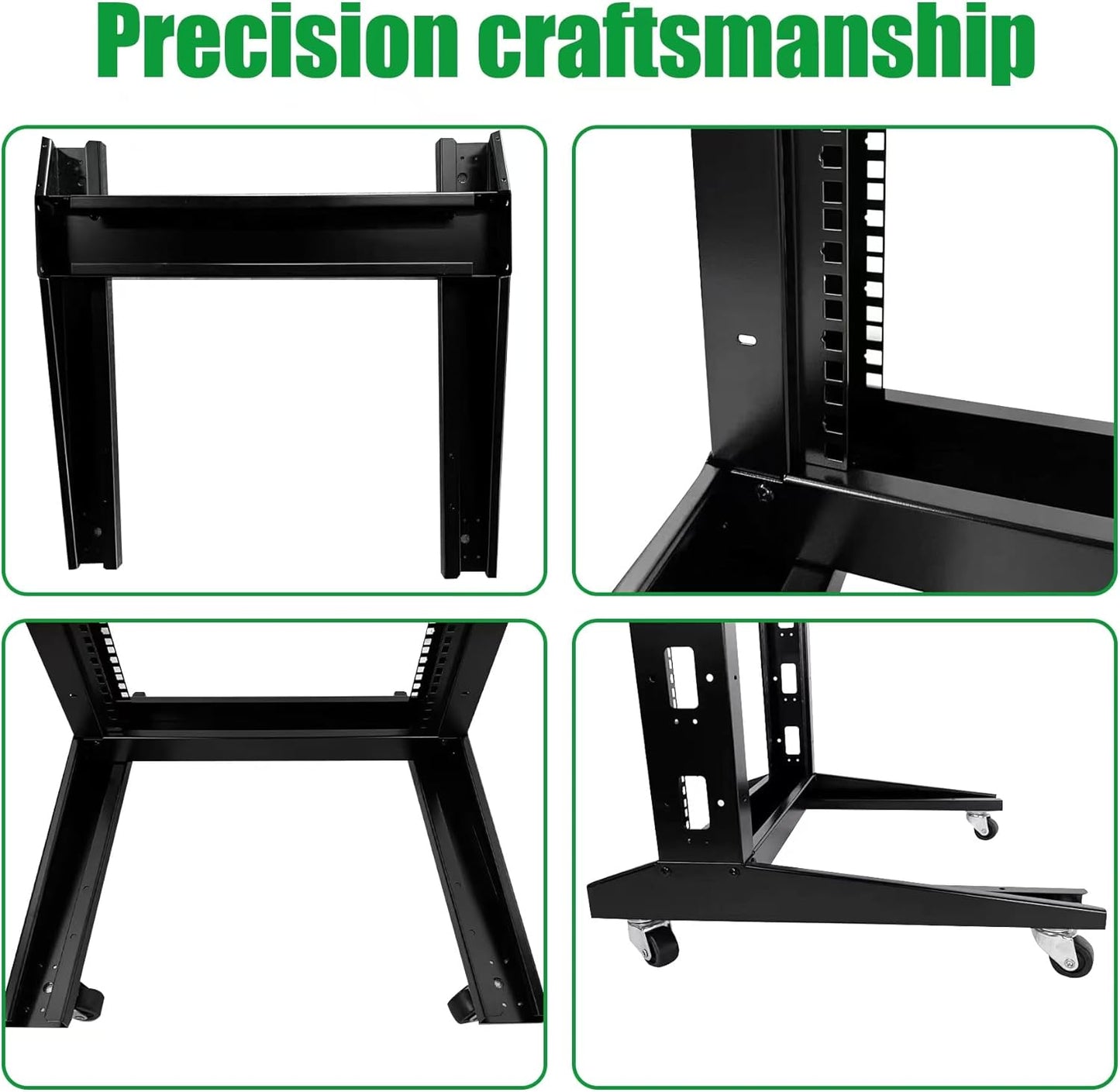 2 Post 29U Open Frame Server Rack 2-Post Server Rack Network Rack,with Movable casters，Comes with 2 Center Trays,for 19 Inch Equipment, Networking Data & IT Devices,1010lbs Weight Capacity(2P-DL-29)