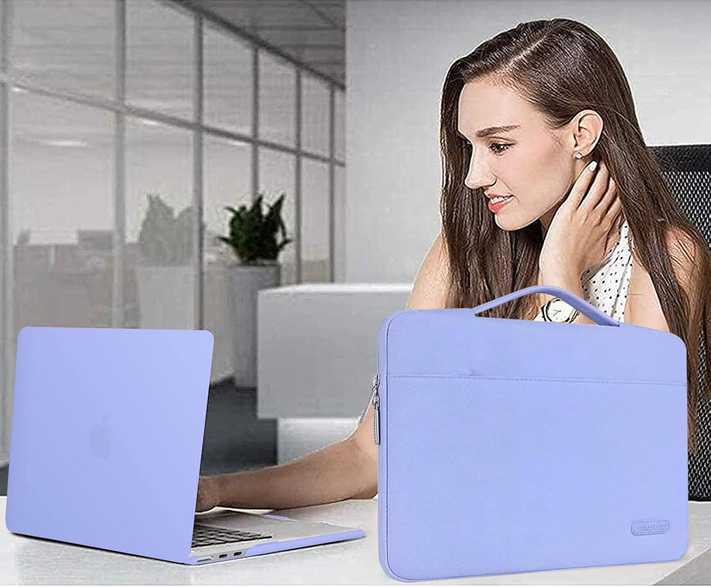 MOSISO Compatible with MacBook Air 13 inch Case 2025 2024 2023 2022 M4 A3240 M3 A3113 M2 A2681, Hard Shell&Sleeve Bag&Keyboard Skin&Webcam Cover&Screen Film for MacBook Air 13.6 inch, Slate Blue