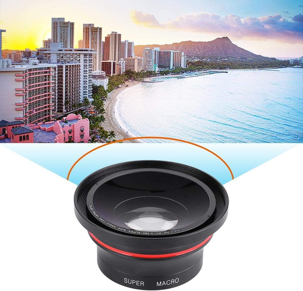 37mm 0.39X Professional HD Wide Angle Lens with Macro Lens and 37mm Phone Clip for Camcorder DSLR Camera