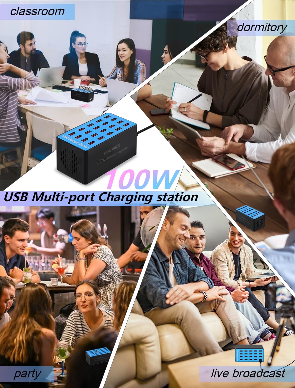 Charging Station, 100W20Port USB Charging Station, Multiple USB Charger Station, Charging Station for Multiple Devices, Multi USB Charging Station, Chargers for Multiple Devices