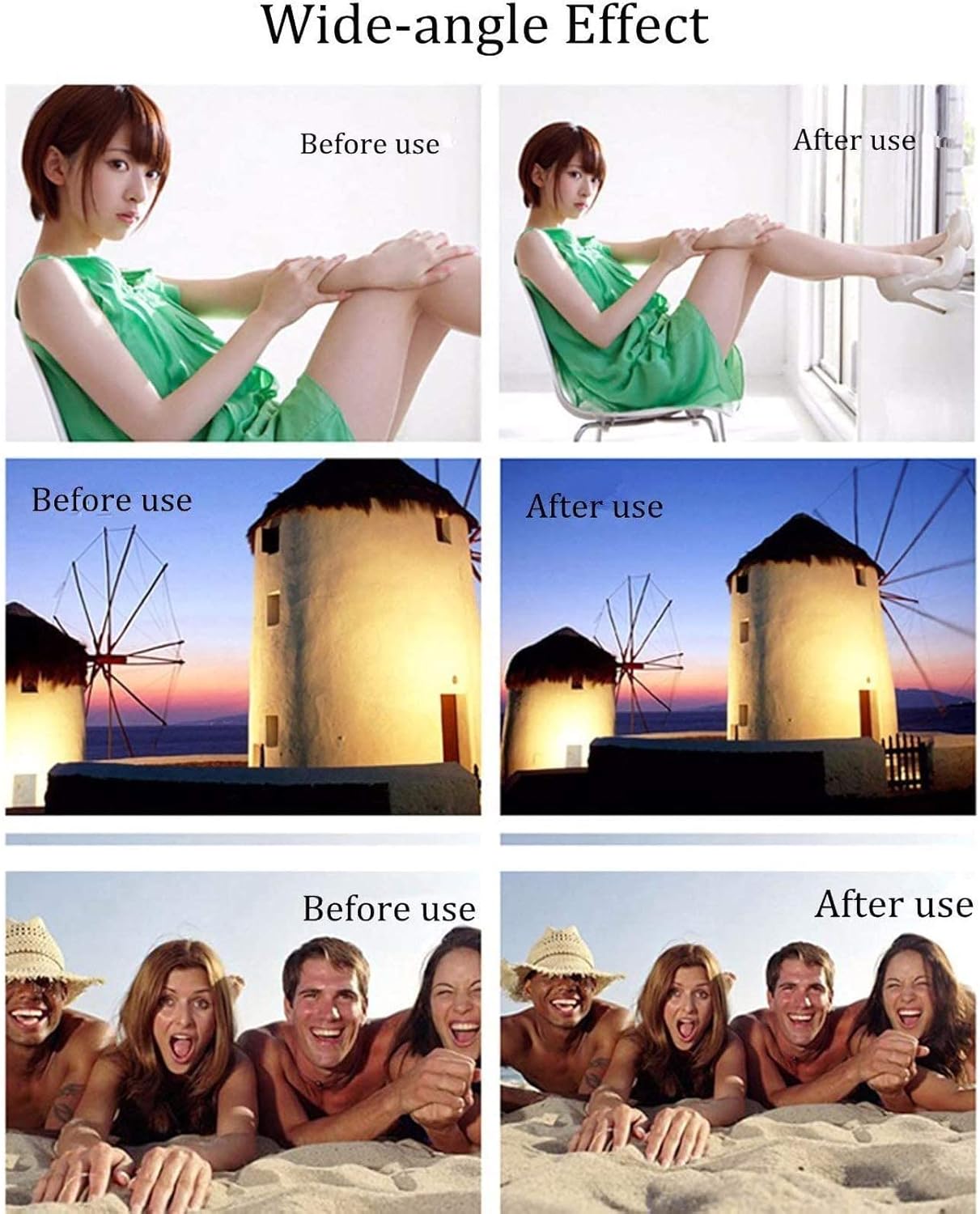 3 in 1 Cell Phone Camera Lens Kit Wide Angle Macro Fisheye Lens Universal for Smart Phones iPhone Samsung Android Black