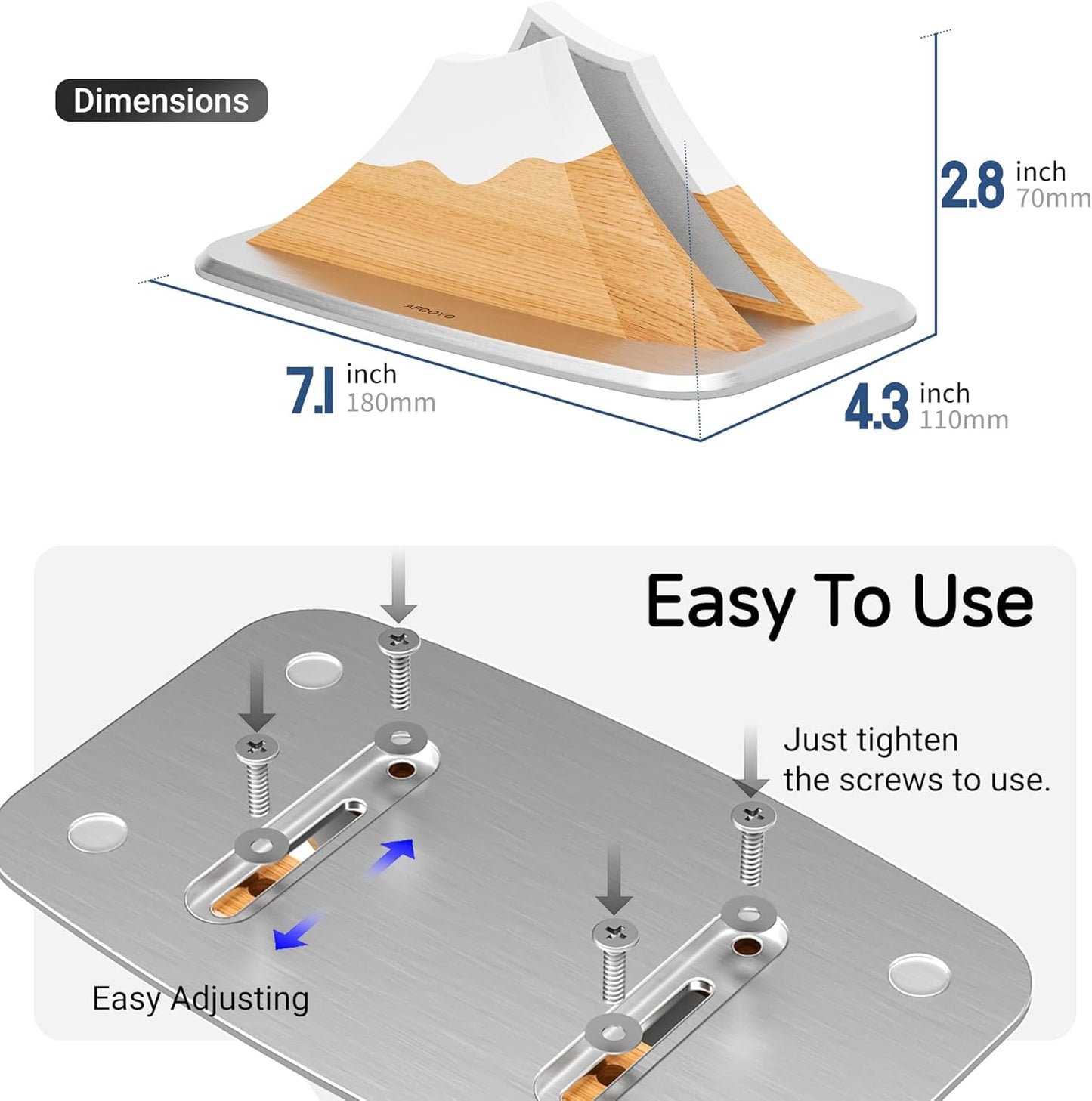 Vertical Laptop Stand - Snow Peak-Shaped Wooden Holder Dock Compatible with MacBook, Surface, Chromebook, Dell & More - Space-Saving Design for All Laptops