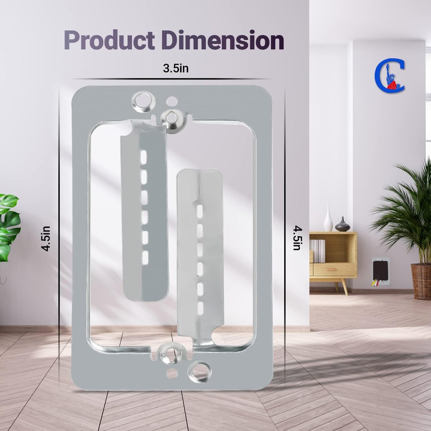 LV1 Low Voltage Mounting Bracket 1 Gang (10 Pack) – Single Gang Drywall Brackets for Fixing Loose Outlets or Adding New Outlet Wall Plates, Telephone Wires, Network Cables, HDMI, Silver