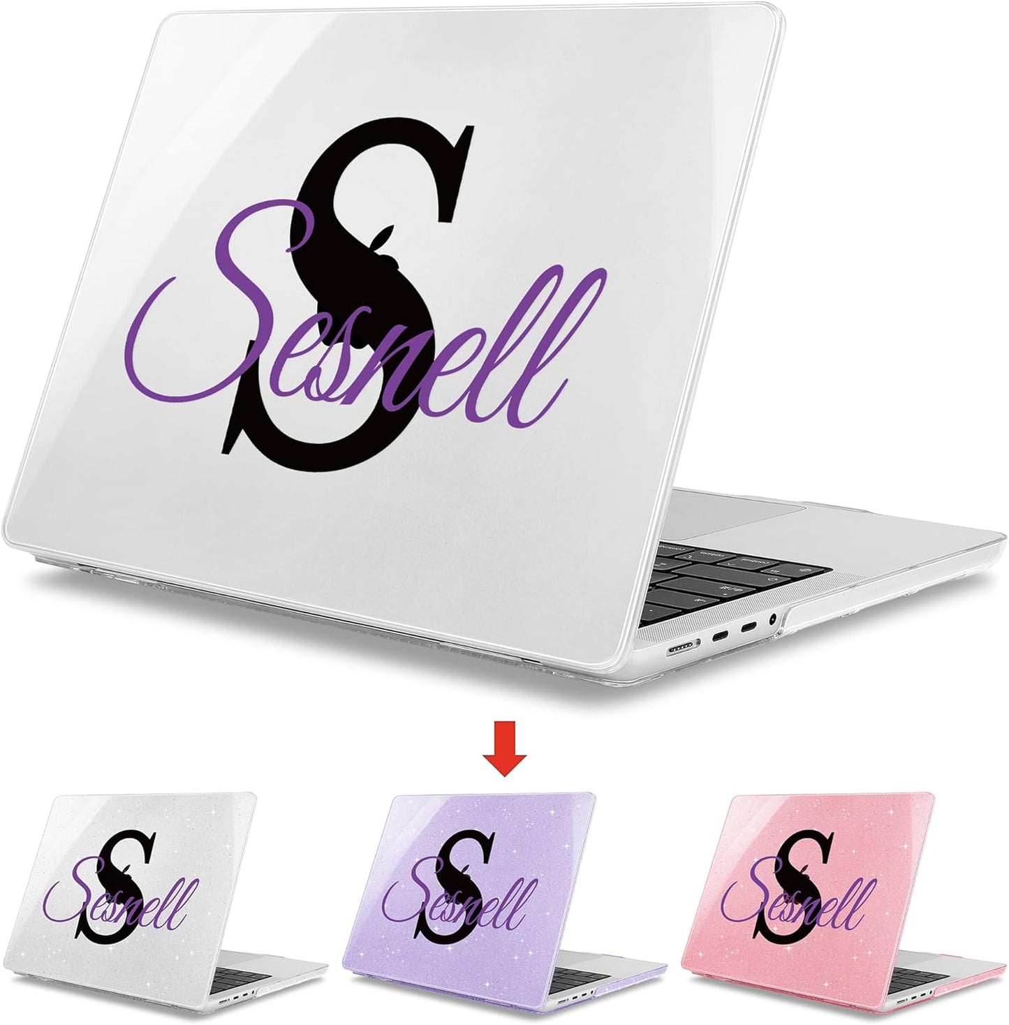 Mektron Customizable Name Case for MacBook Pro 16" M4 A3403 A3186 M3 A2991 M2 A2780 M1 A2485 (2021/2023/2024) Pro/Max with Touch ID, Hard Shell Plastic Laptop Cover