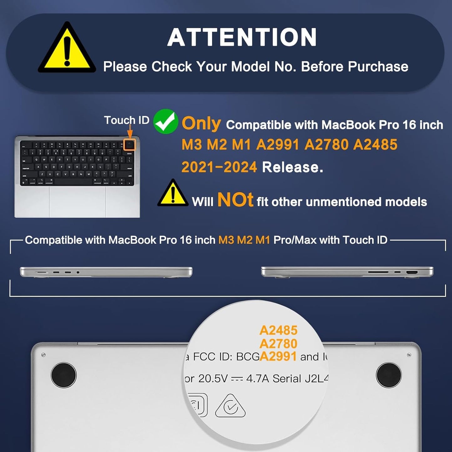 MOSISO Compatible with MacBook Pro 16 inch Case 2025 2024 2023 2022 2021 M4 M3 M2 M1 A3403 A3186 A2991 A2780 A2485, Natural Original Color Hard Case&Keyboard Cover&Screen Film&Type C, Midnight Blue