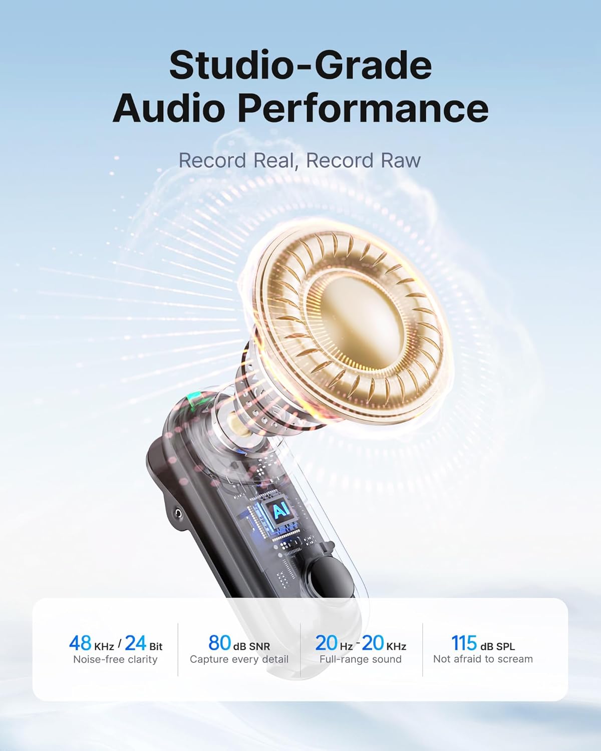 BOYA Magic Wireless Mini Microphones for iPhone 15-16/Android, 4 Form-in-1 Mic, 7g Lightweight, AI Noise Reduction, 48kHz/24bit, APP Control, 328ft Range, Microphone for Recording (Stand not included)