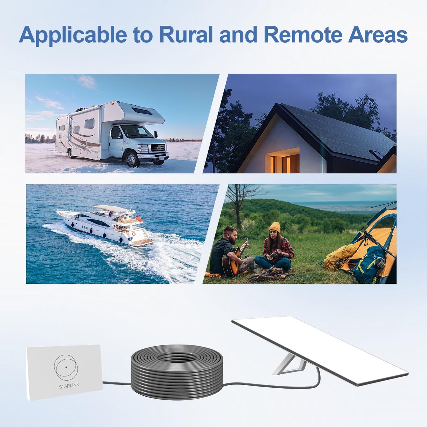 33FT Replacement Cable for Starlink Gen 3 and Starlink Mini, Replacement Starlink Rectangular Satellite Gen 3 Waterproof Outdoor Cable