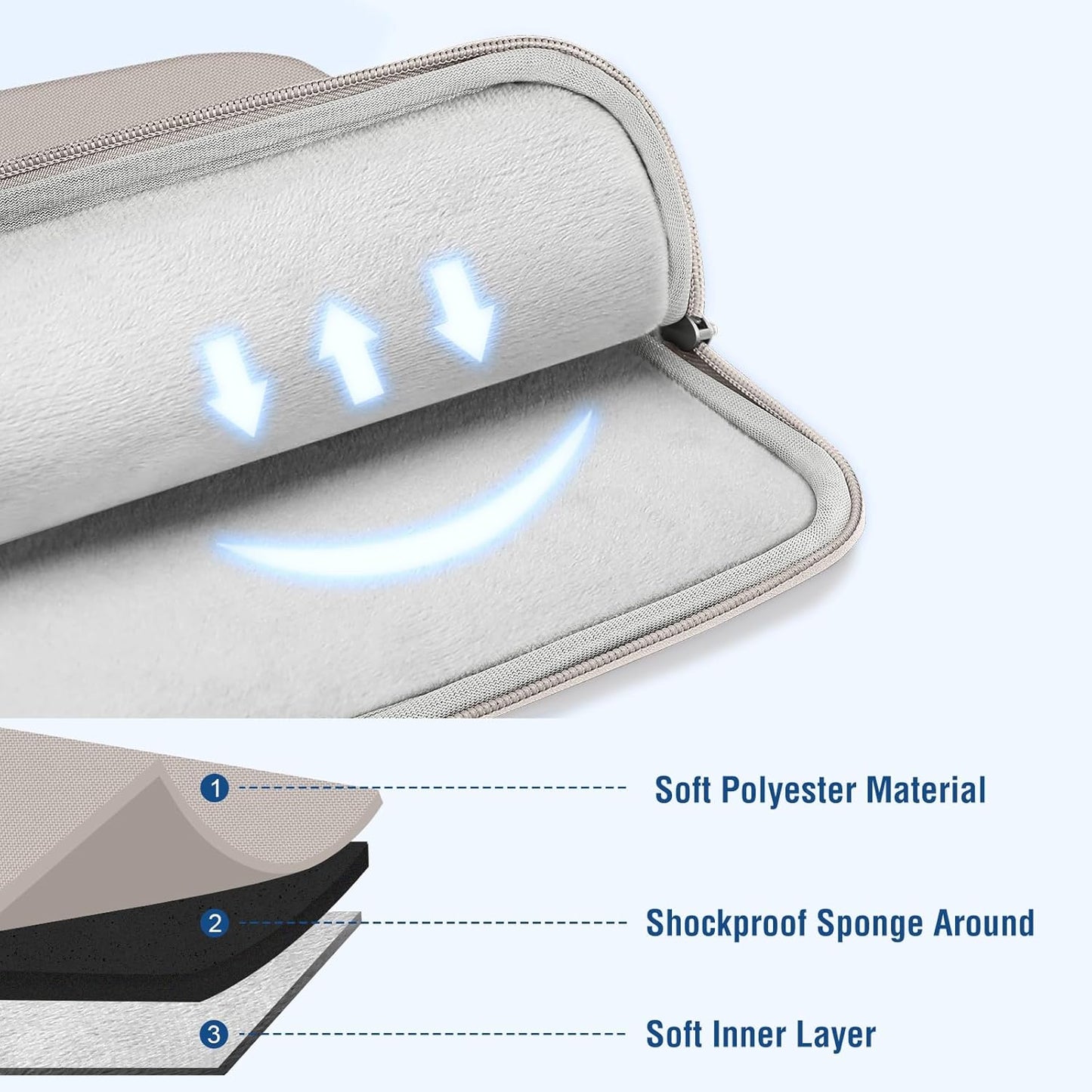 MOSISO Laptop Case 13.3 inch, 13-13.3 inch Laptop Sleeve Compatible with MacBook Air/Pro 13 / Pro 14, HP Dell ASUS Lenovo Notebook, Polyester Vertical Computer Sleeve Bag with Pocket, Stone Gray