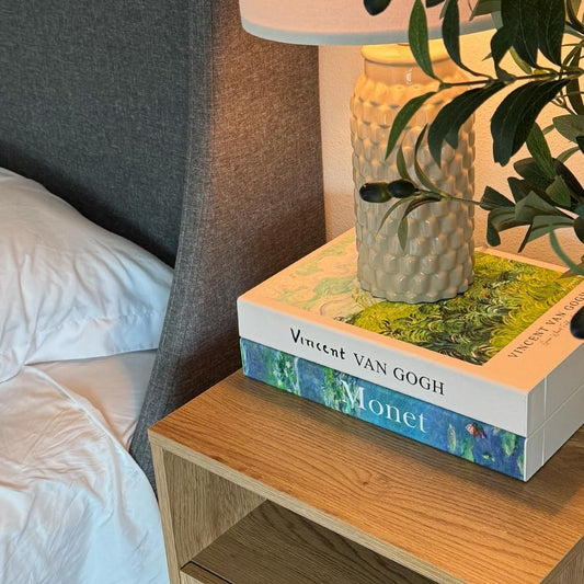 Book Shape Decorative Cable Management Box - Expandable Cable Organizer Box with Magnetic Closure for Home & Office (Gogh Monet, Large)