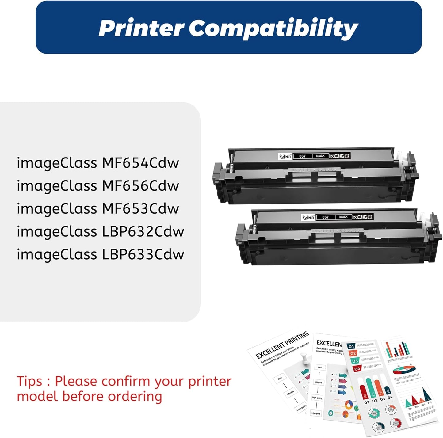 067 Black Toner Cartridge,Replacement for Canon 067 067H CRG-067 for imageCLASS MF653Cdw MF654Cdw MF656Cdw LBP633Cdw LBP632Cdw MF652Cw MF652Cdw Printer,with Chip