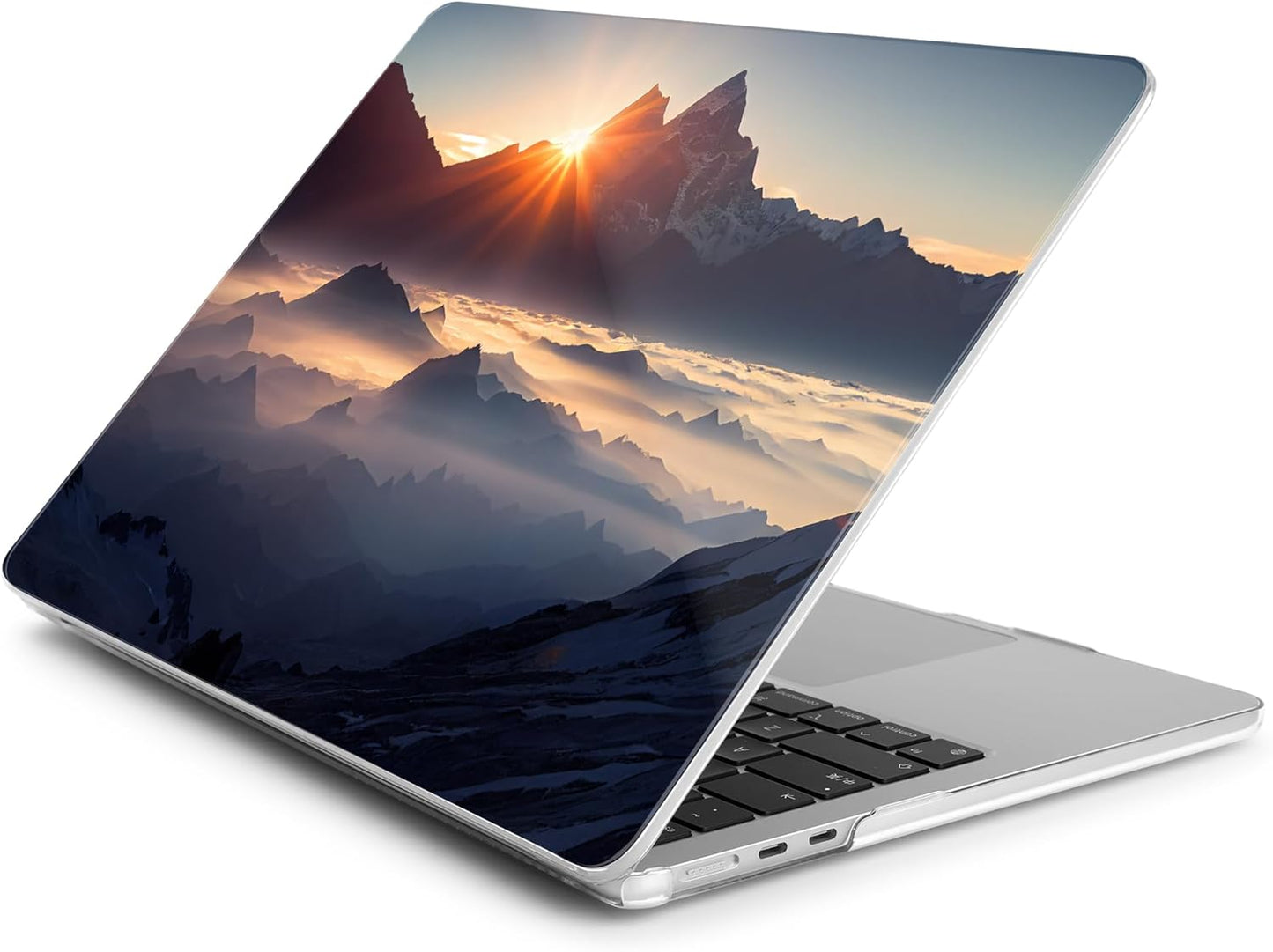 Batianda Premium Case for New MacBook Air 15 inch 2025 M4 2024 2023 with M3 M2 Chip Model A3241/A3114/A2941, Designed Protective Plastic Hardshell & Keyboard Cover & Screen Protector, Sunrise