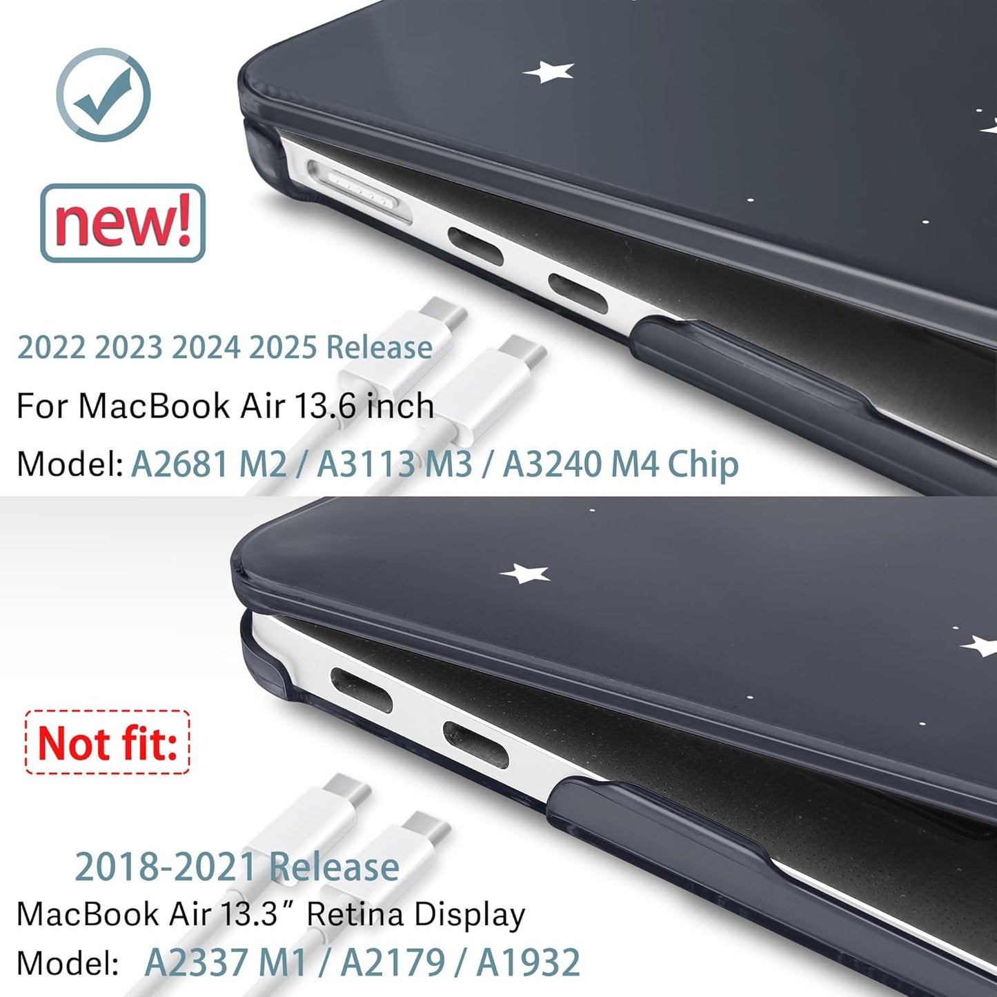 May Chen for MacBook Air 13.6 Inch Case 2025/2024/2023/2022 Release (Model A2681 A3113 A3240, M2 M3 M4 Chip) – Hard Shell Laptop Cover with Keyboard Cover & Screen Protector，Astronaut Space