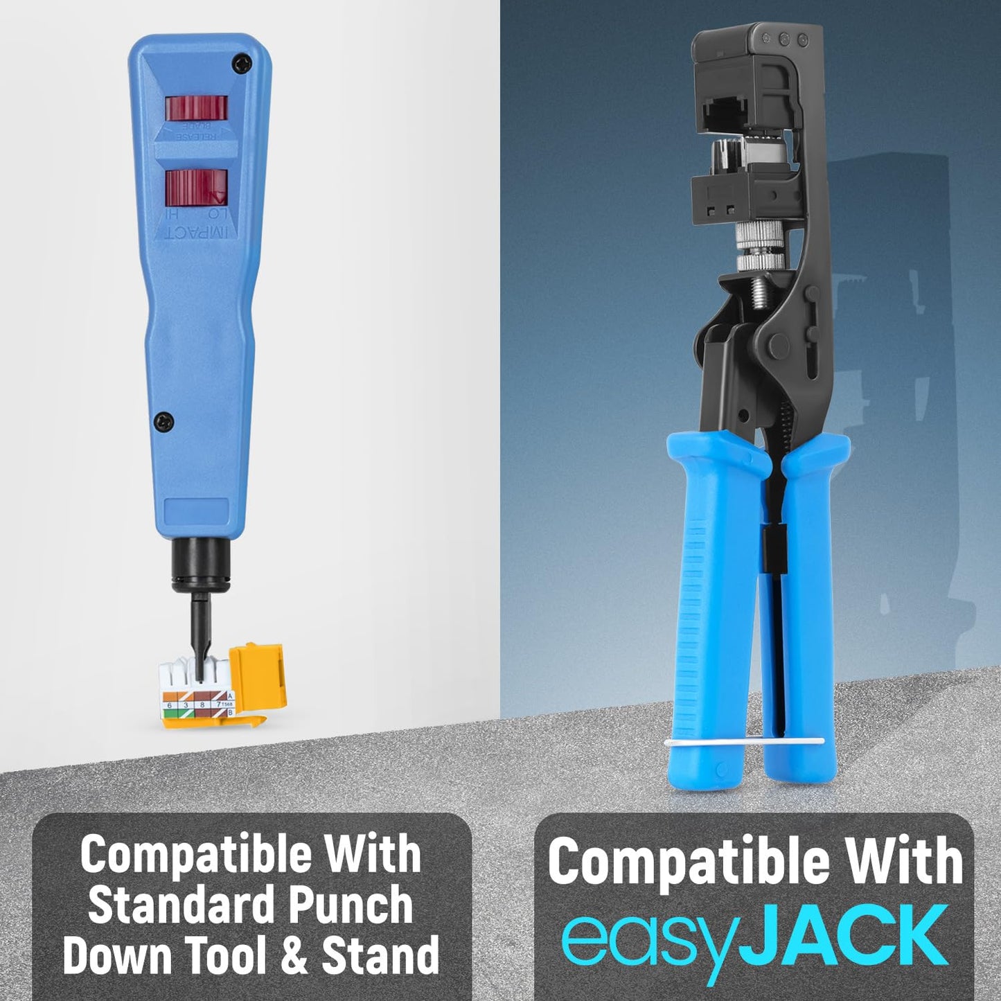 Everest 90° Angled RJ45 Cat6 Keystone Jacks 100-Pack in Yellow - Slim Profile Female RJ45 Connectors - Cat 6 Keystone Jack - Compatible with 90° Angled Speed Termination Tool - easyJACK (B094WB91H3)