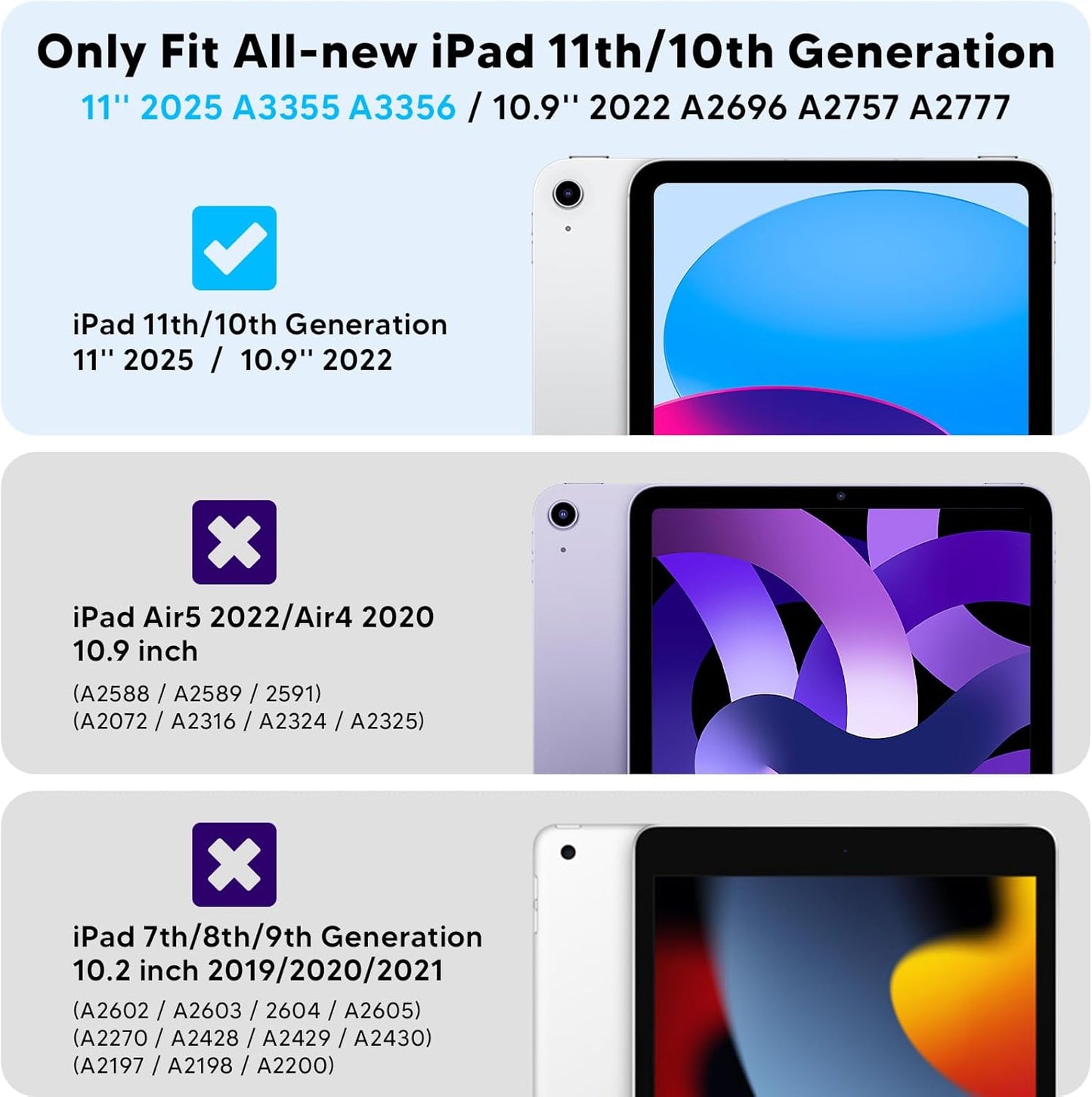 BLOSOMEET Case for iPad A16 11th/10th Generation 11''/10.9'' 2025/2022 with Tempered Glass Screen Protector & Pencil Holder, Rugged Military Grade Cover w/Stand Hand Shoulder Strap, Green