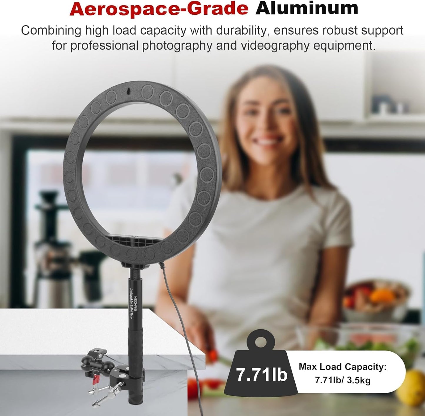 Double Super Clamp Camera Mount with Magic Arm, Aluminum Double Clamp Mount Umbrella Holder for Desk, Studio Light/Boom Stand, Photography Reflector, Cross Bars, Bike/Motor Handlebars (SY004)