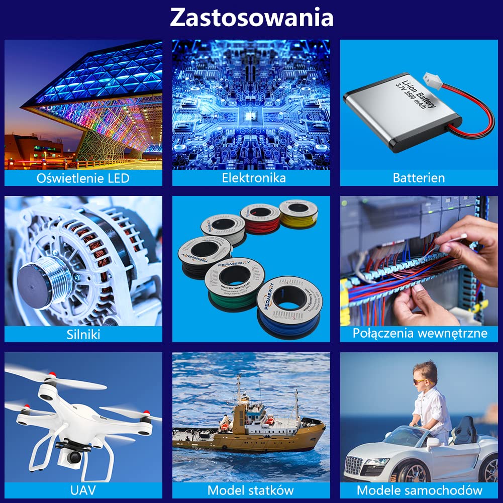 Fermerry 26 AWG Stranded Wire Spool 50ft Each 6 Colors Flexible 26 Gauge Silicone Hook up Wire Kit Electrical Tinned Copper Wire