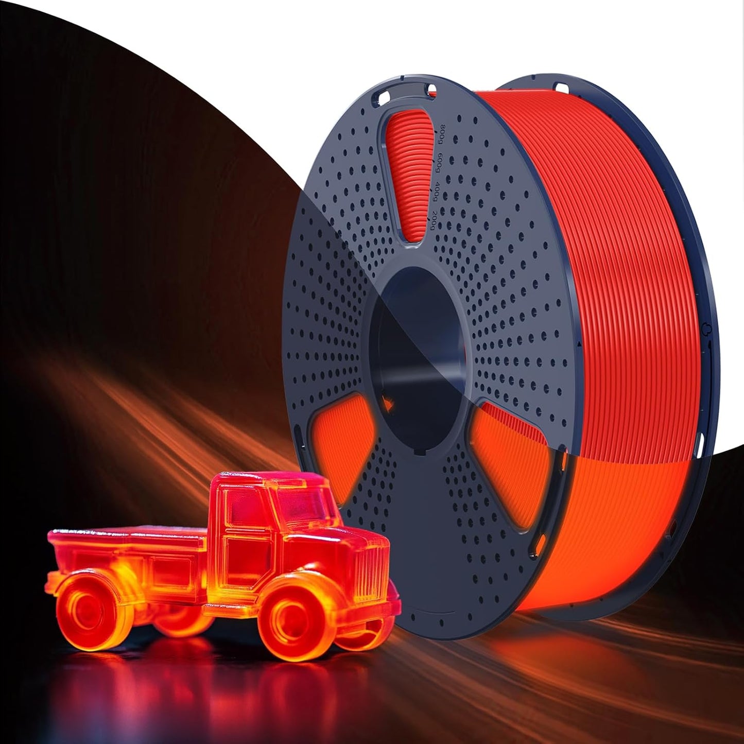 SUNLU PETG Glow in The Dark Filament, Luminous 3D Printer Filament 1.75mm, High Brightness and Long Time Glows PETG Filament, Dimensional Accuracy +/- 0.02mm, 1kg Spool. (Red, Glow Red)