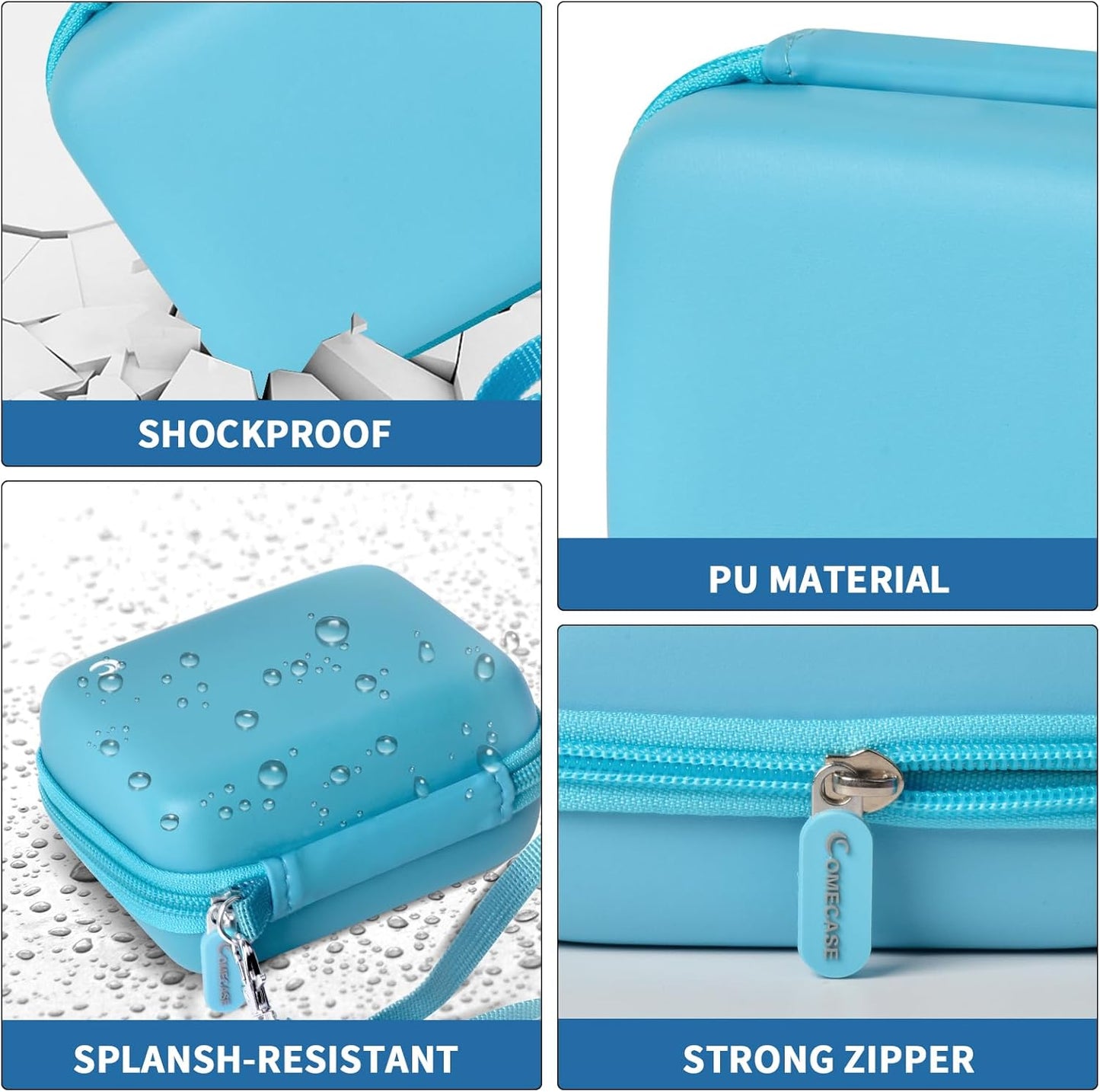 Carrying & Protective Case for Digital Camera, AbergBest 21 Mega Pixels 2.7" LCD Rechargeable HD/Kodak Pixpro/Canon PowerShot ELPH 180/190 / Sony DSCW800 / DSCW831 Cameras for Travel - Sky Blue