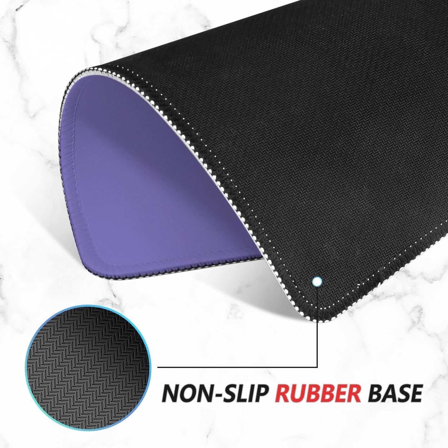 ITNRSIIET Mouse Pad Non-Slip Rubber Base Smooth Surface Stitched Edges Waterproof Durable Compatible with All Mice for Office & Gaming, Desk Accessory, 10.2x8.3x0.12 inch, Violet Gradient