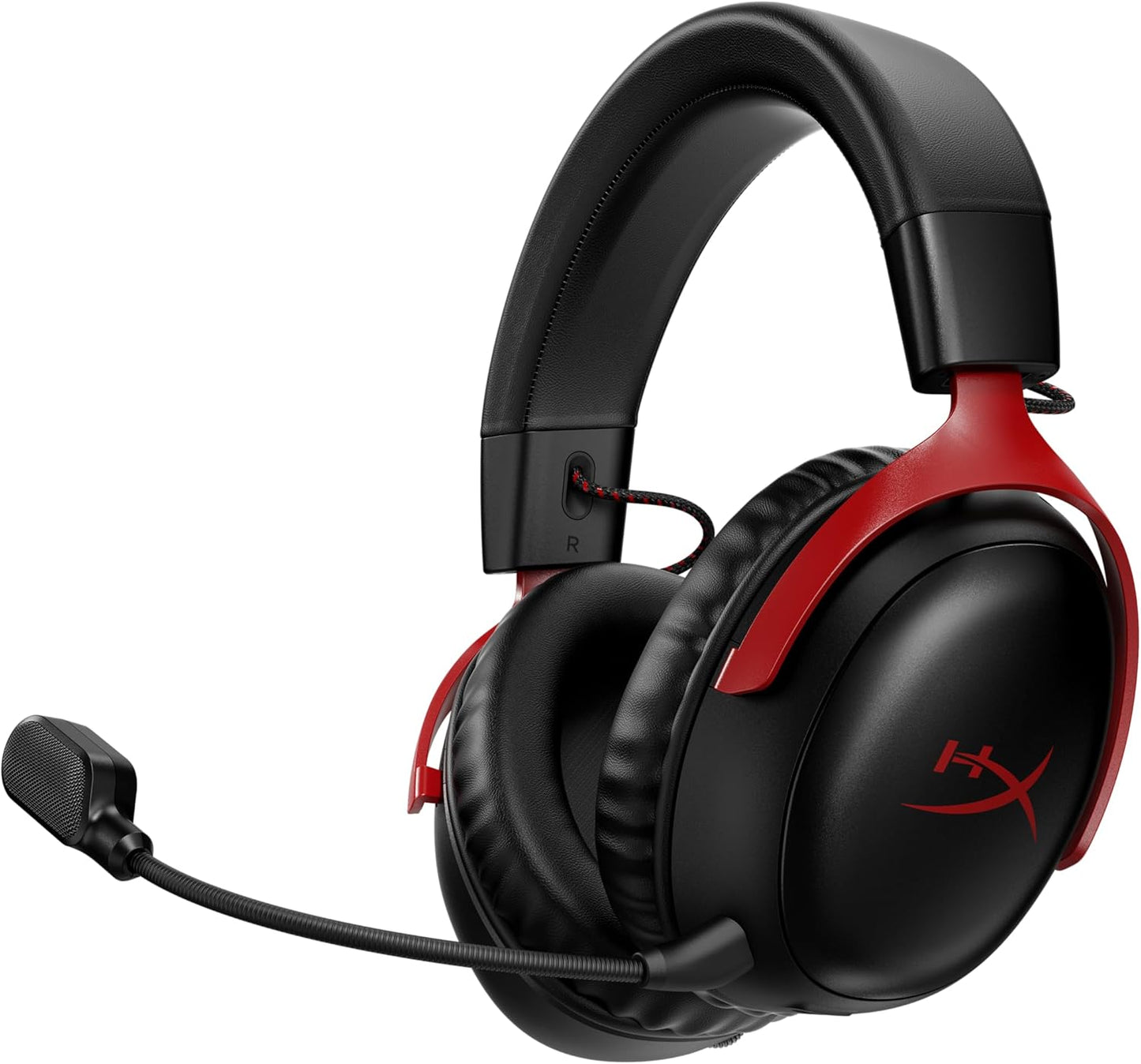 HyperX Cloud III Wireless – Gaming Headset for PC, PS5, PS4, up to 120-hour Battery, 2.4GHz Wireless, DTS Spatial Audio, 53mm Angled Drivers, Memory Foam, Durable Frame, 10mm Microphone, Black/Red