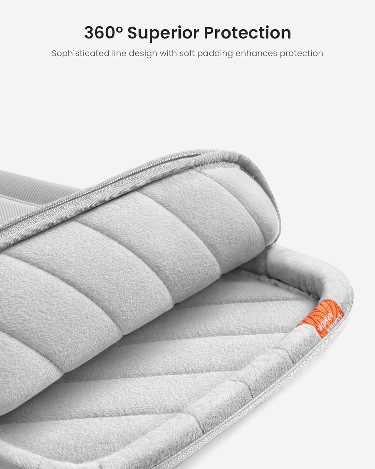 tomtoc 360° Protective Laptop Sleeve for 15 -15.6 Inch HP | Dell | Asus | Acer | Thinkpad | Samsung Laptops Ultrabooks Notebooks, Spill-Resistant 15.6 Inch Laptop Tablet Briefcase, Gray