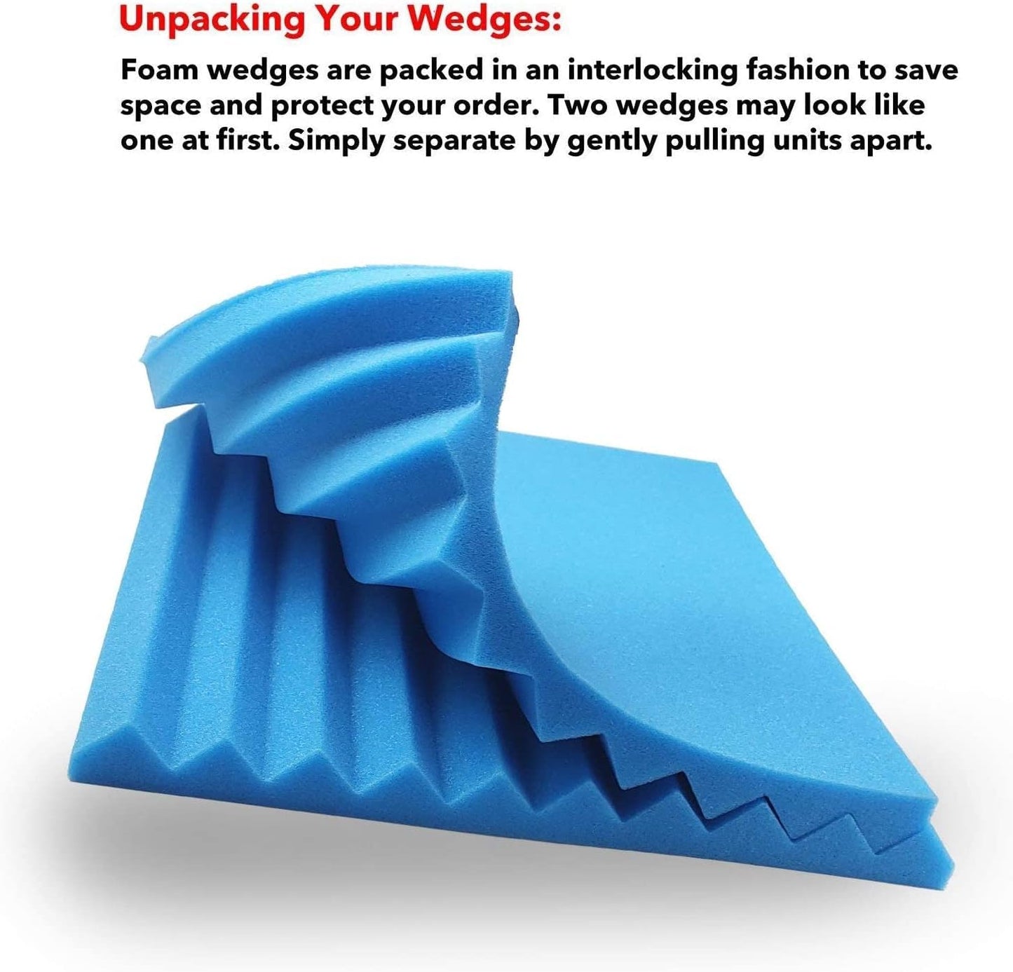 JBER 12 Pack Acoustic Foam Panels, 1" X 12" X 12" Sound Proof Foam Panels for Walls, High Desnsity Studio Soundproofing Wedges - Fire Resistant & Noise Absorbing for Studio, Office, Home (Blue)