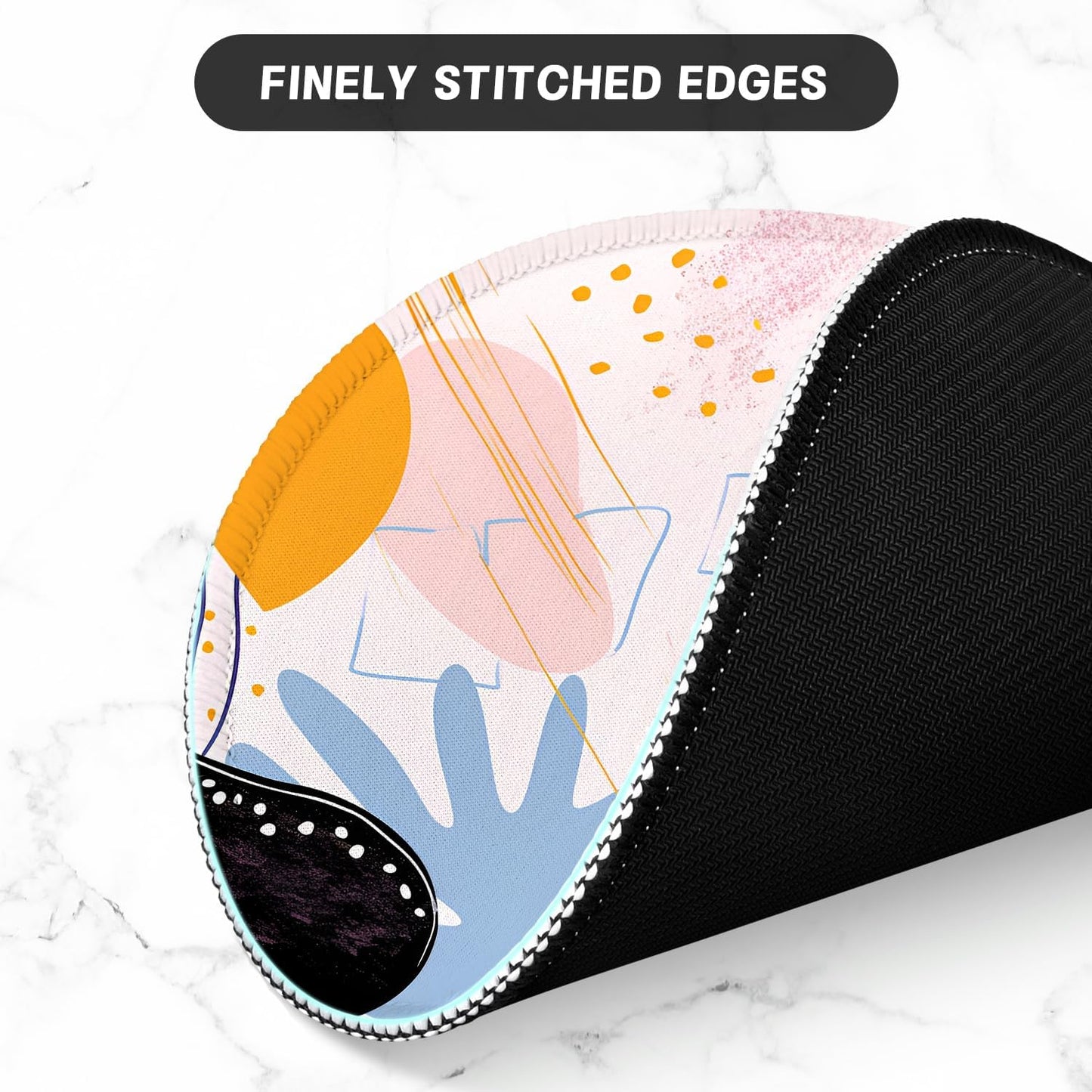 ITNRSIIET Round Mouse Pad with Stitched Edge Premium-Textured Waterproof Non-Slip Rubber Base Desktop Protection Mat Diameter 8.7 inches, Floral Fantasy