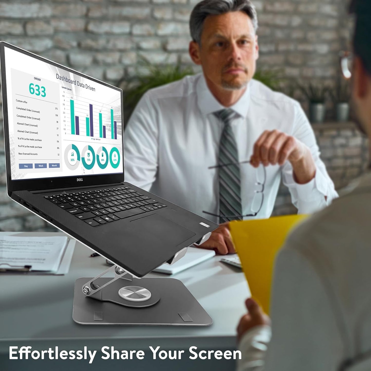 Uncaged Ergonomics Swivel Laptop Stand for Desk, Adjustable Computer iPad Stand for Desk w/ 360 Rotation, Portable Laptop Holder for Home Office Ergonomic Supplies (Space Gray)