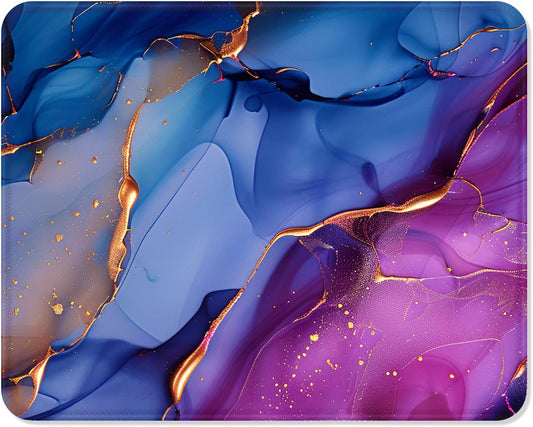 ITNRSIIET Mouse Pad Non-Slip Rubber Base Smooth Surface Stitched Edges Waterproof Durable Compatible with All Mice for Office & Gaming, Desk Accessory, 10.2x8.3x0.12 inch, LiquidGold