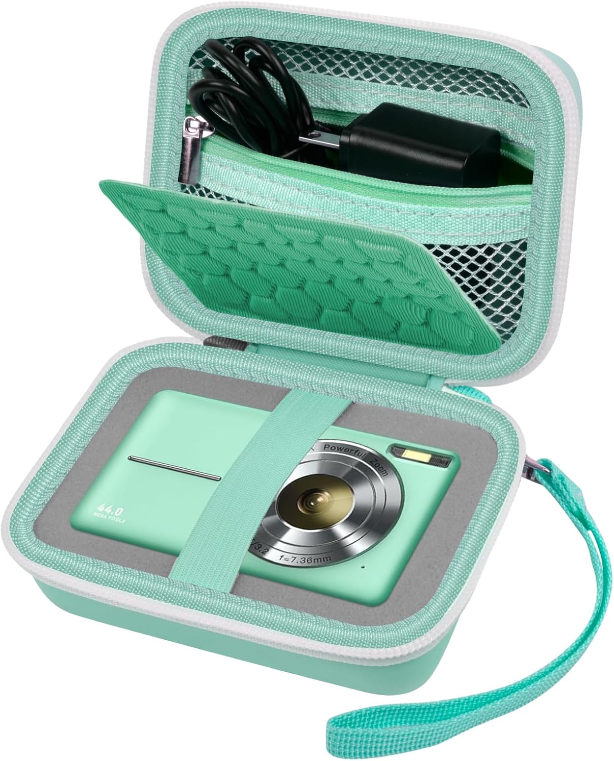 Carrying & Protective Case for Digital Camera, AbergBest 21 Mega Pixels 2.7" LCD Rechargeable HD/Kodak Pixpro/Canon PowerShot ELPH 180/190 / Sony DSCW800 / DSCW830 Cameras for Travel - Light Green